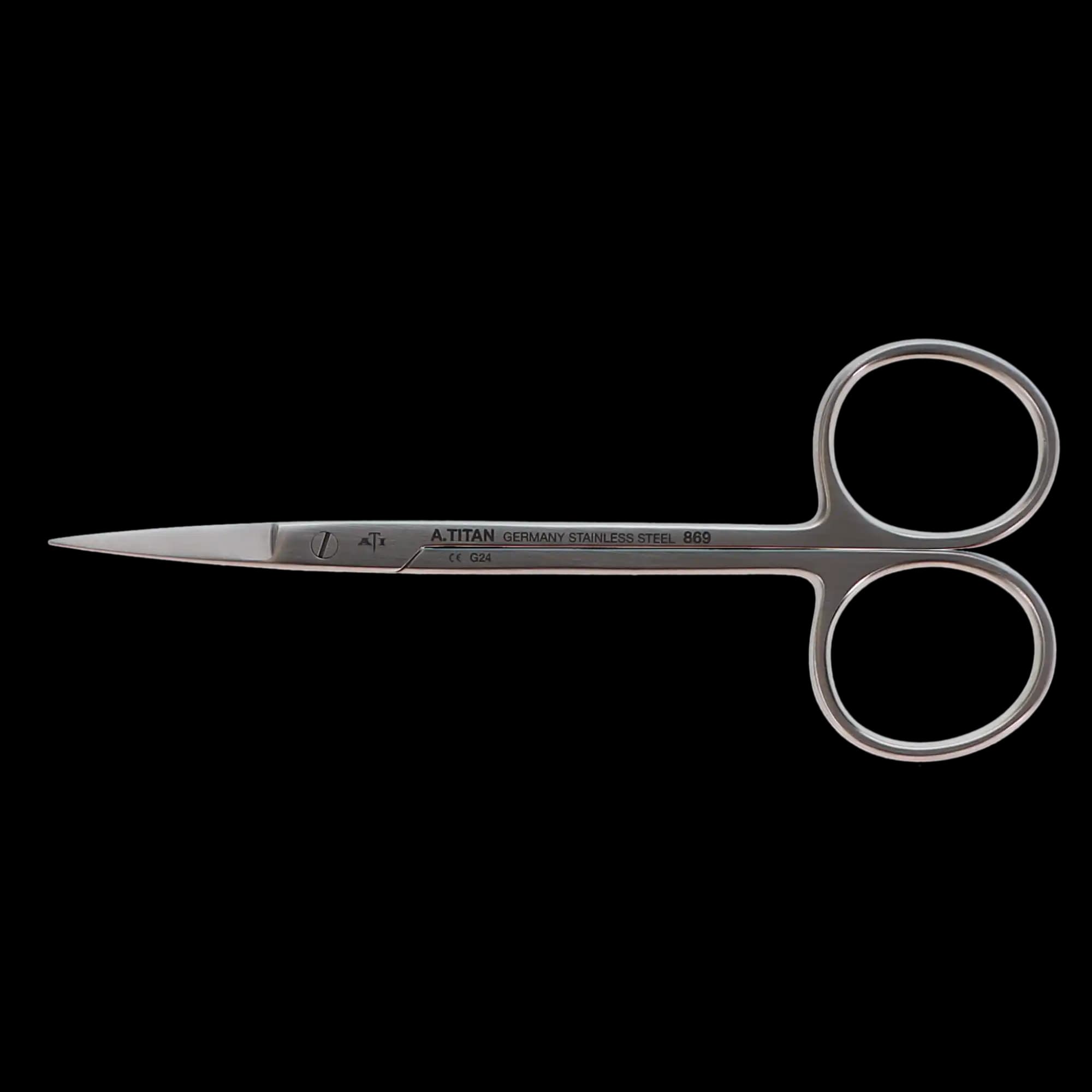 A. Titan Instruments Straight Iris Scissors, 4.5", Serrated, Stainless Steel, 1 Each, Model 869 thumbnail 6