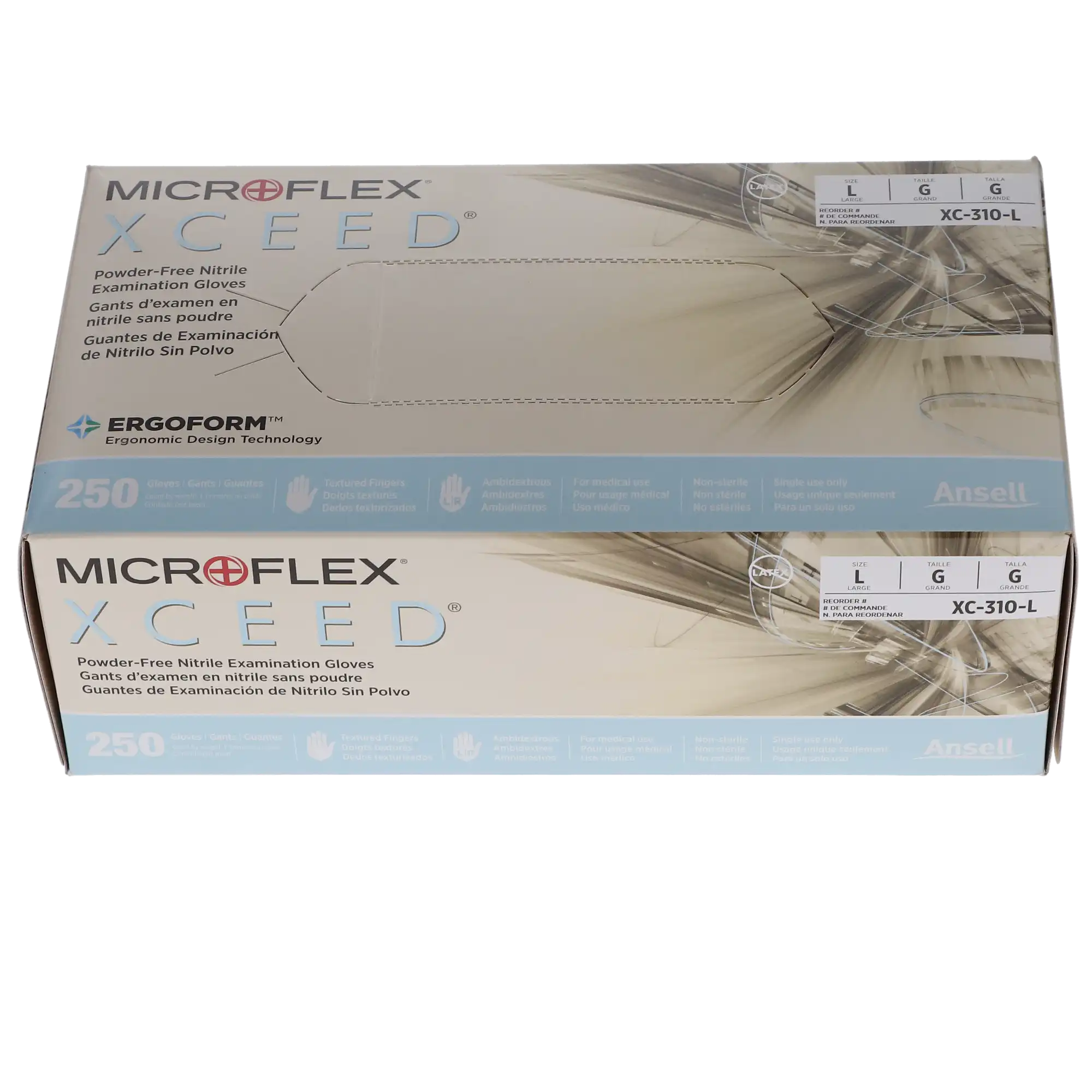 XCEED Nitrile Examination Gloves, Powder-Free, Latex-Free, Blue, Large, 250/Box, XC-310-L thumbnail 6