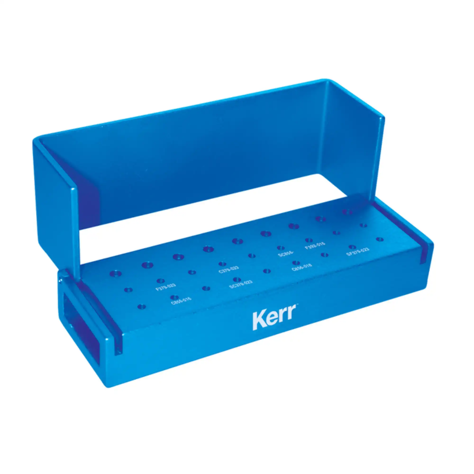 Kerr AXIS Bur Block, 27 Hole, 18 FG / 9 RA, Blue Anodized Aluminum, Autoclavable, AB110-1U thumbnail 2