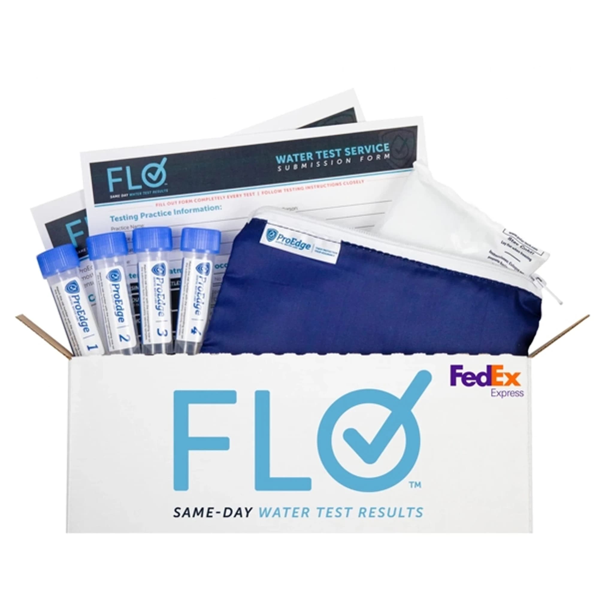 ProEdge Flo Mail-In Water Test Kit, 16 Specimen Vials with Overnight Shipping Label, 91601 thumbnail 2