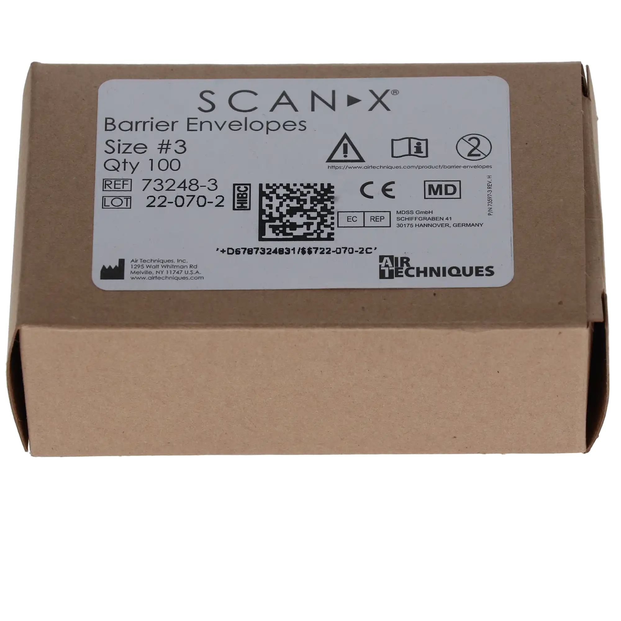 Air Techniques ScanX Barrier Envelopes, Size 3, Black, 100/Box, 73248-3 thumbnail 4