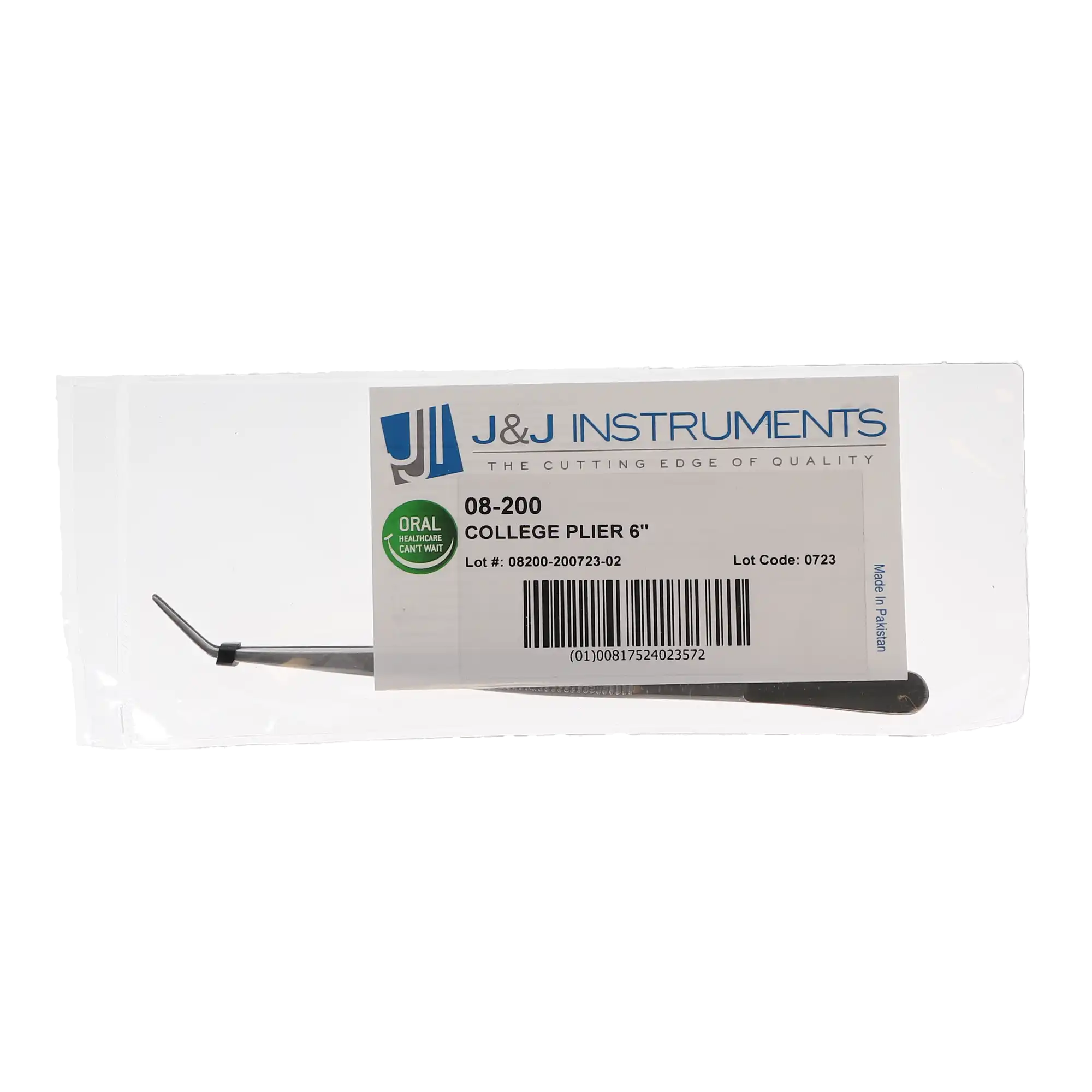 J&J Instruments #317 College Cotton and Dressing Pliers, Serrated Tips, 6", 08-200 thumbnail 5