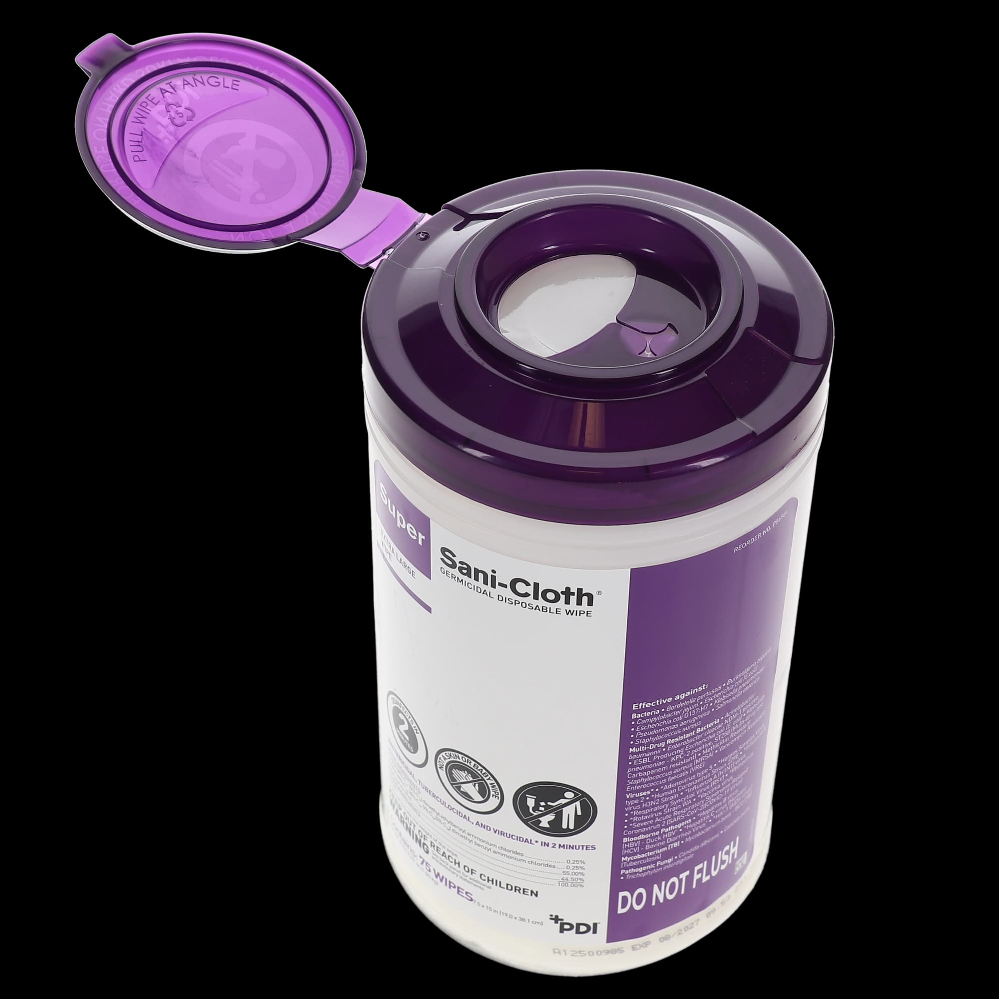 PDI Super Sani-Cloth Germicidal Disposable Wipes, X-Large, 7.5" x 15", 75/Can, P86984 thumbnail 8