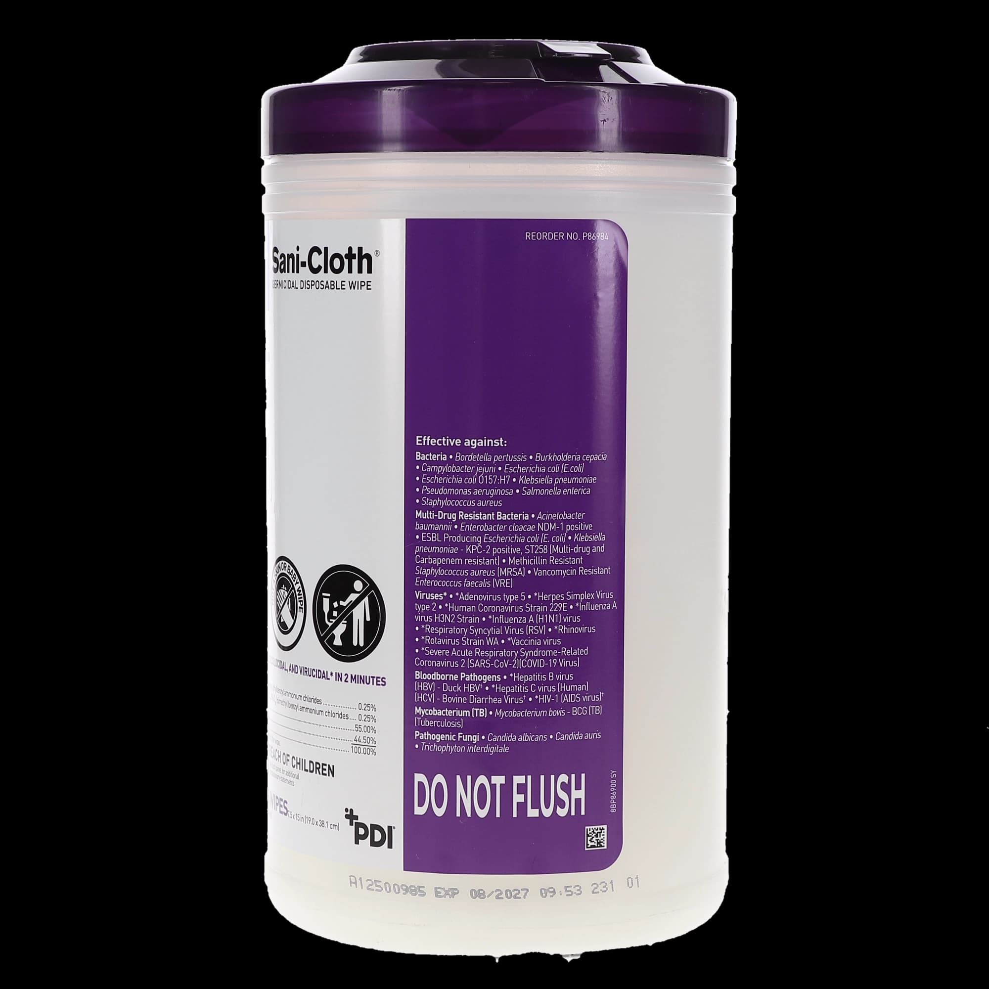 PDI Super Sani-Cloth Germicidal Disposable Wipes, X-Large, 7.5" x 15", 75/Can, P86984 thumbnail 9