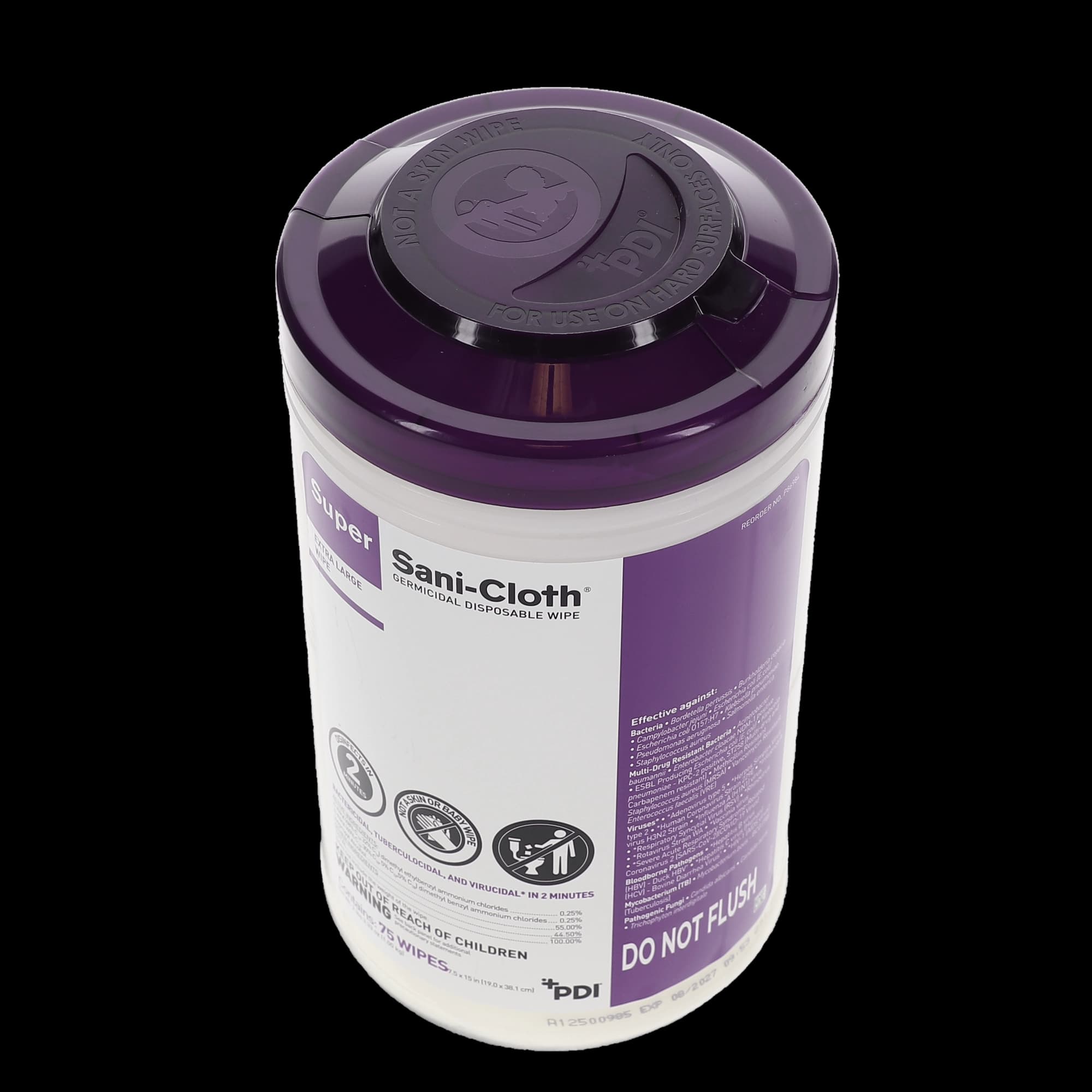 PDI Super Sani-Cloth Germicidal Disposable Wipes, X-Large, 7.5" x 15", 75/Can, P86984 thumbnail 11