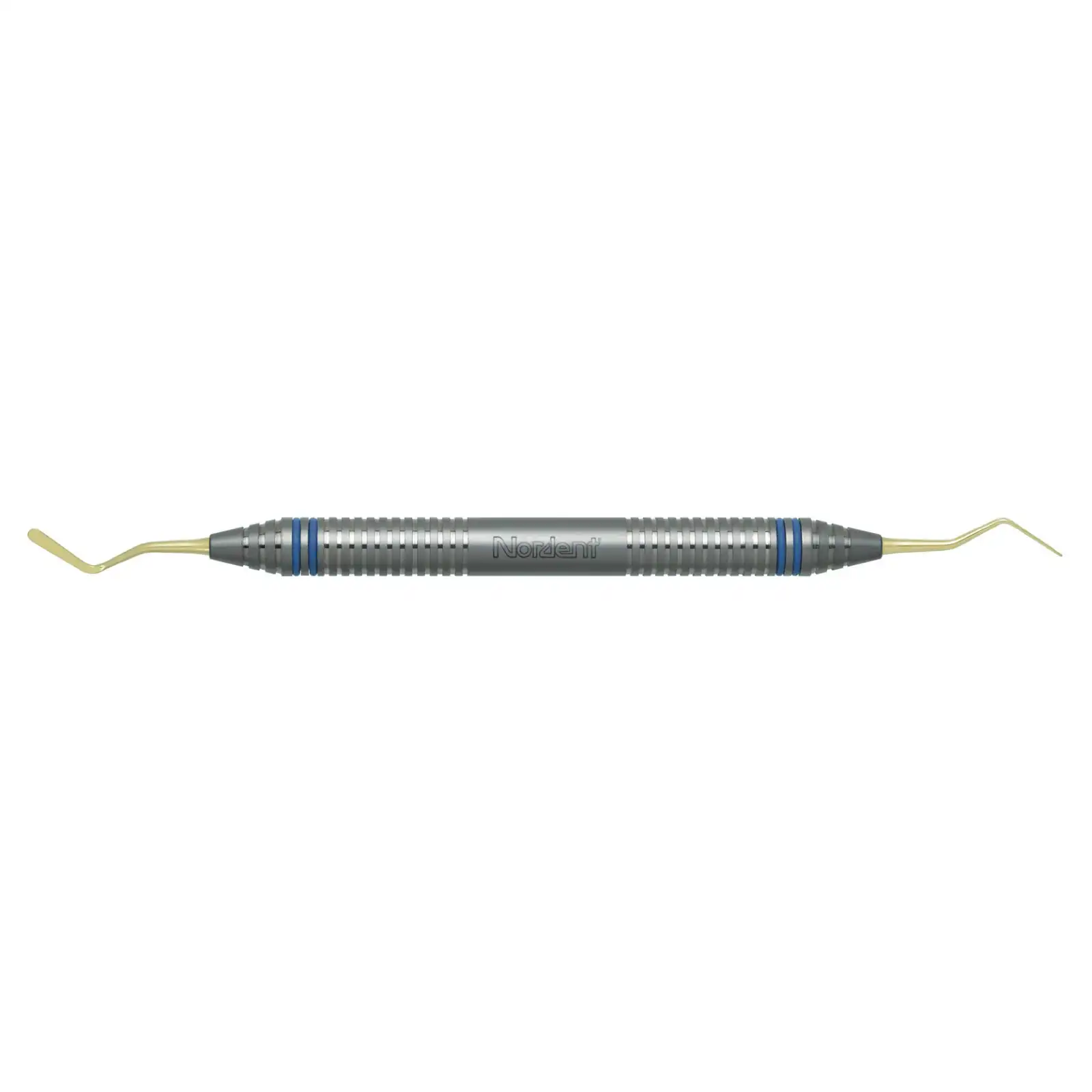Nordent Composite Placement Instrument, Double-Ended, Double Paddle #4, Titanium Nitride Coated, DuraLite ColorRings Handle, 4T - Composite Placement DE TiN Double Paddle #4 DuraLite ColorRings - Image 1