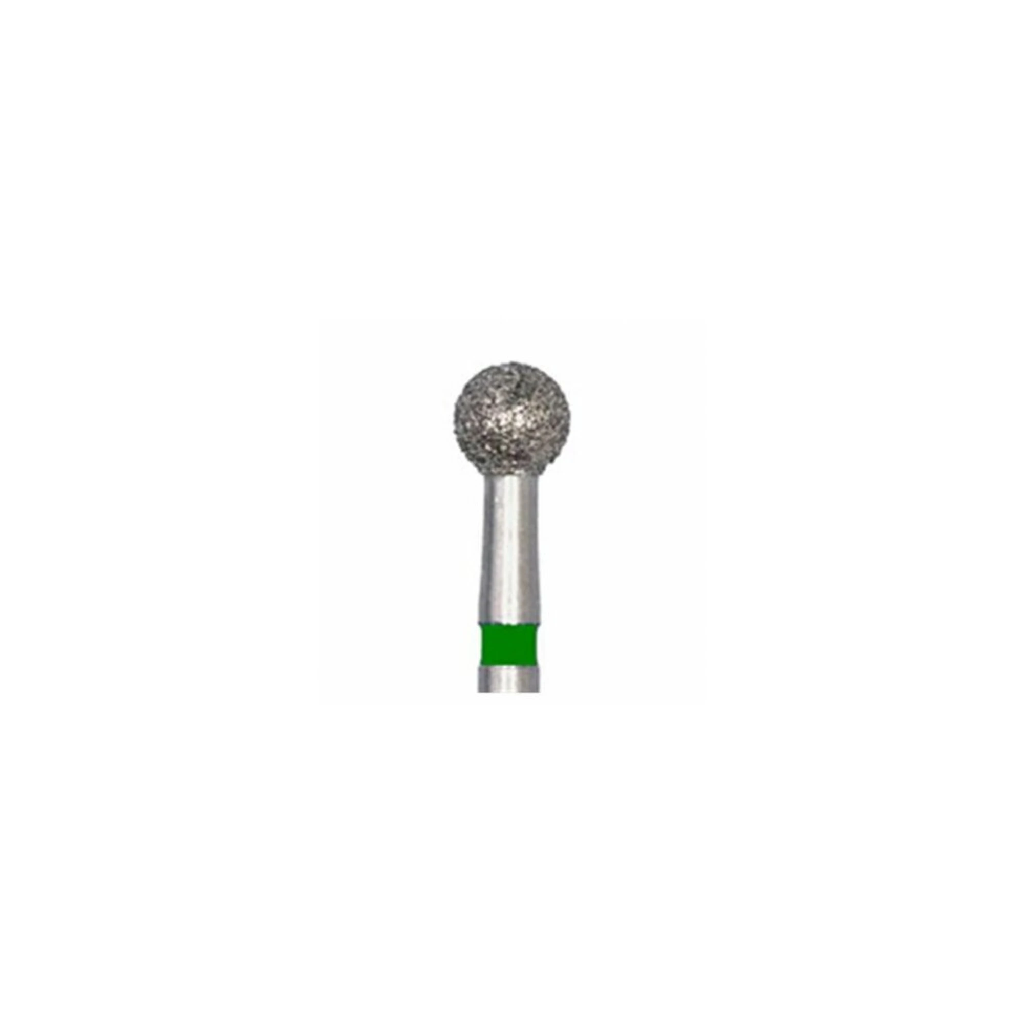 Meisinger Multi-Use Diamond Bur, Friction Grip, Round, 801G, 2.7 mm, Coarse, Green, 5/Pk, 801G-027-FG thumbnail 3