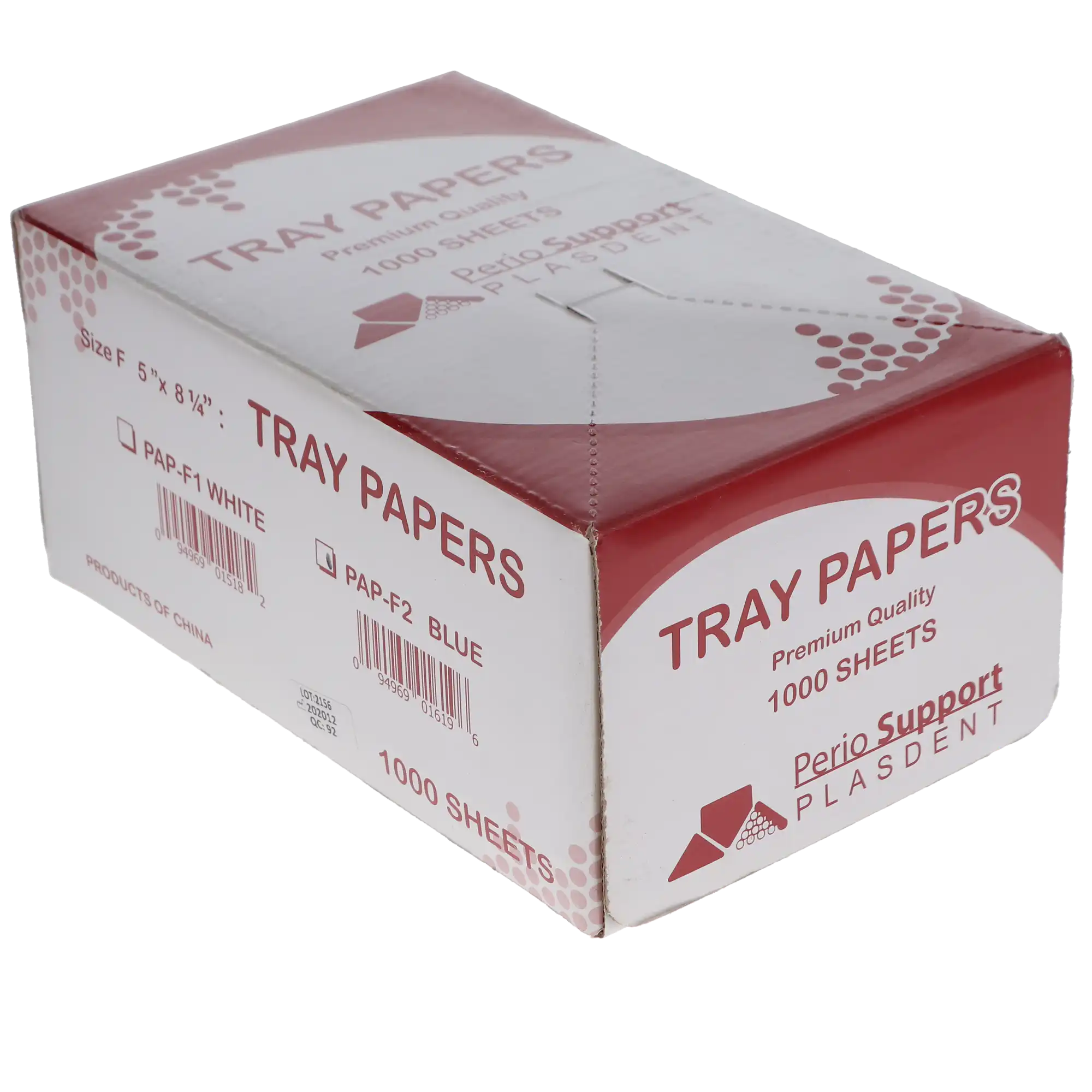 Plasdent Mini Paper Tray Covers, Size F, 5" x 8.25", Blue, 1000/Box, PAP-F2 thumbnail 3