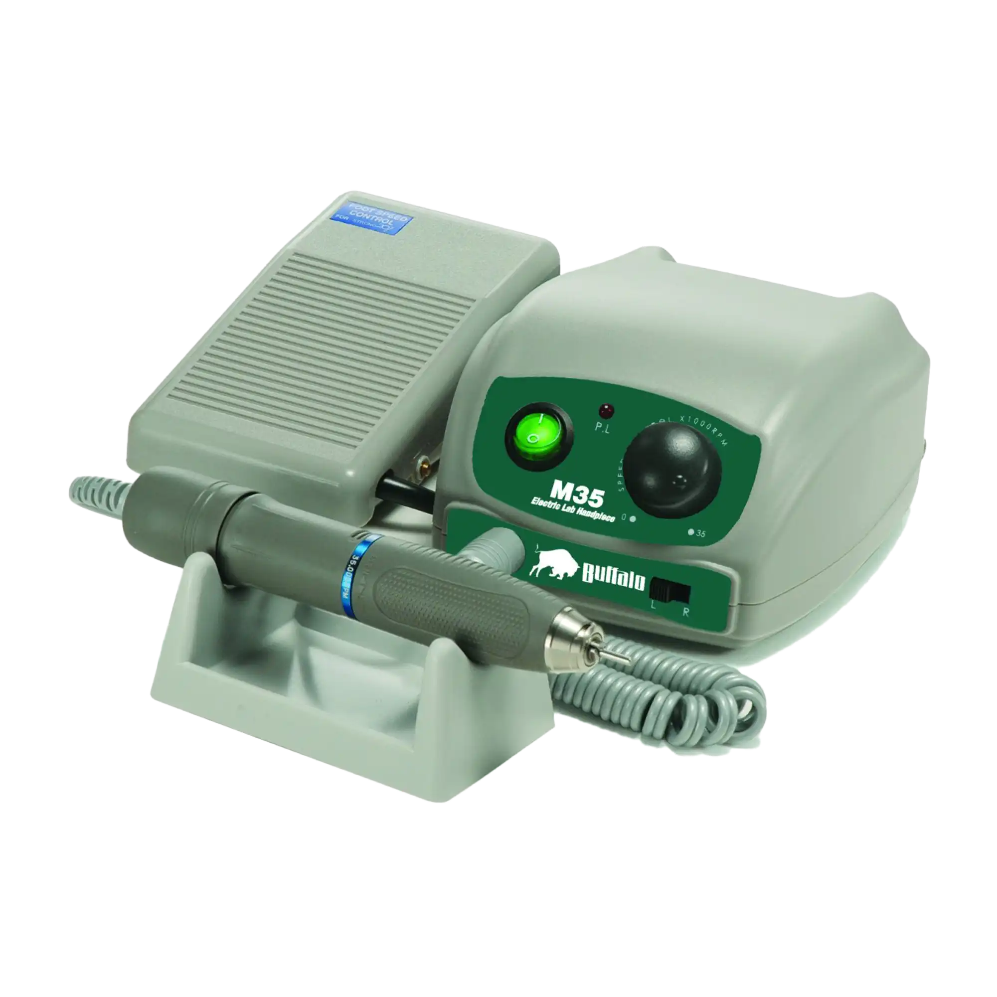 Buffalo Dental M35 Electric Handpiece System, 120V/220V AC, Complete with Console, MG Gray Handpiece, Foot Control, 38120 thumbnail 2