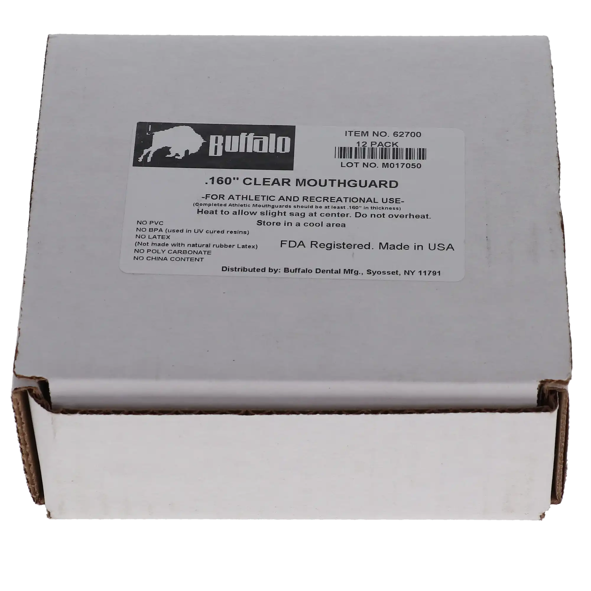 Buffalo Dental Mouthguard Material, Clear EVA Sheets, 0.160" x 5" x 5", Box of 12, 62700 thumbnail 6
