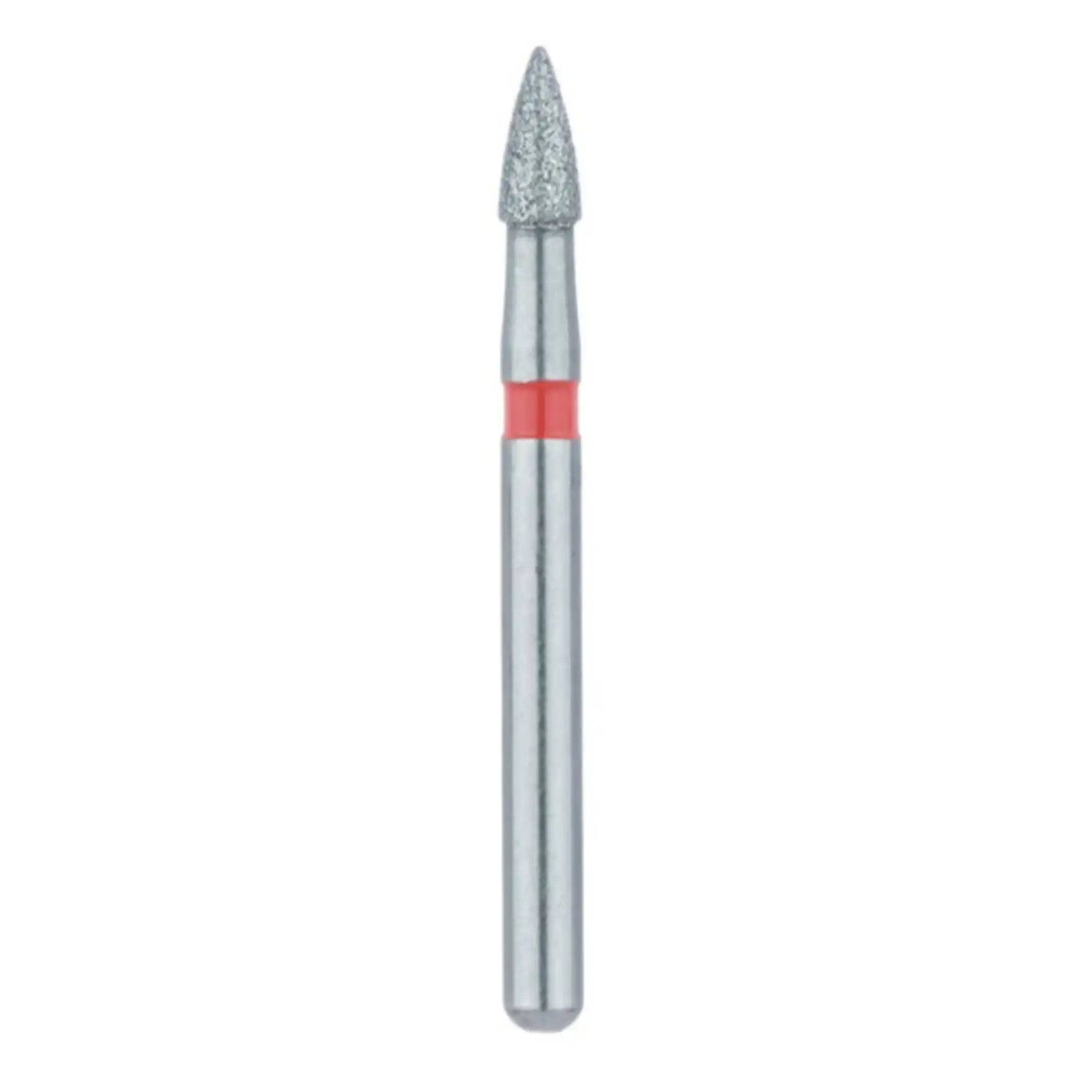 Meisinger 895F-016-FG Fine Diamond Bur, Short Flame, Friction Grip, 1.6 mm Head, 3.5 mm Working Length, Red Ring, 5/Pack thumbnail 3