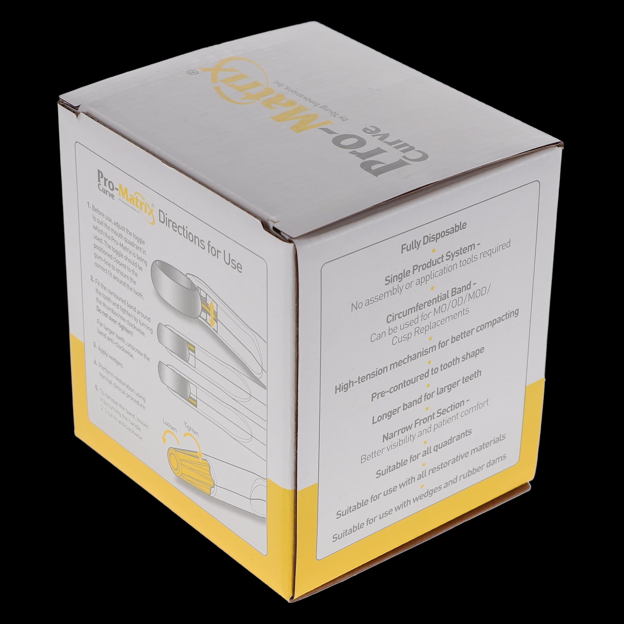 Pro-Matrix Curved Contoured Matrix Bands, Narrow, 4.5 mm, Yellow, 50/Pk, 19001 thumbnail 12