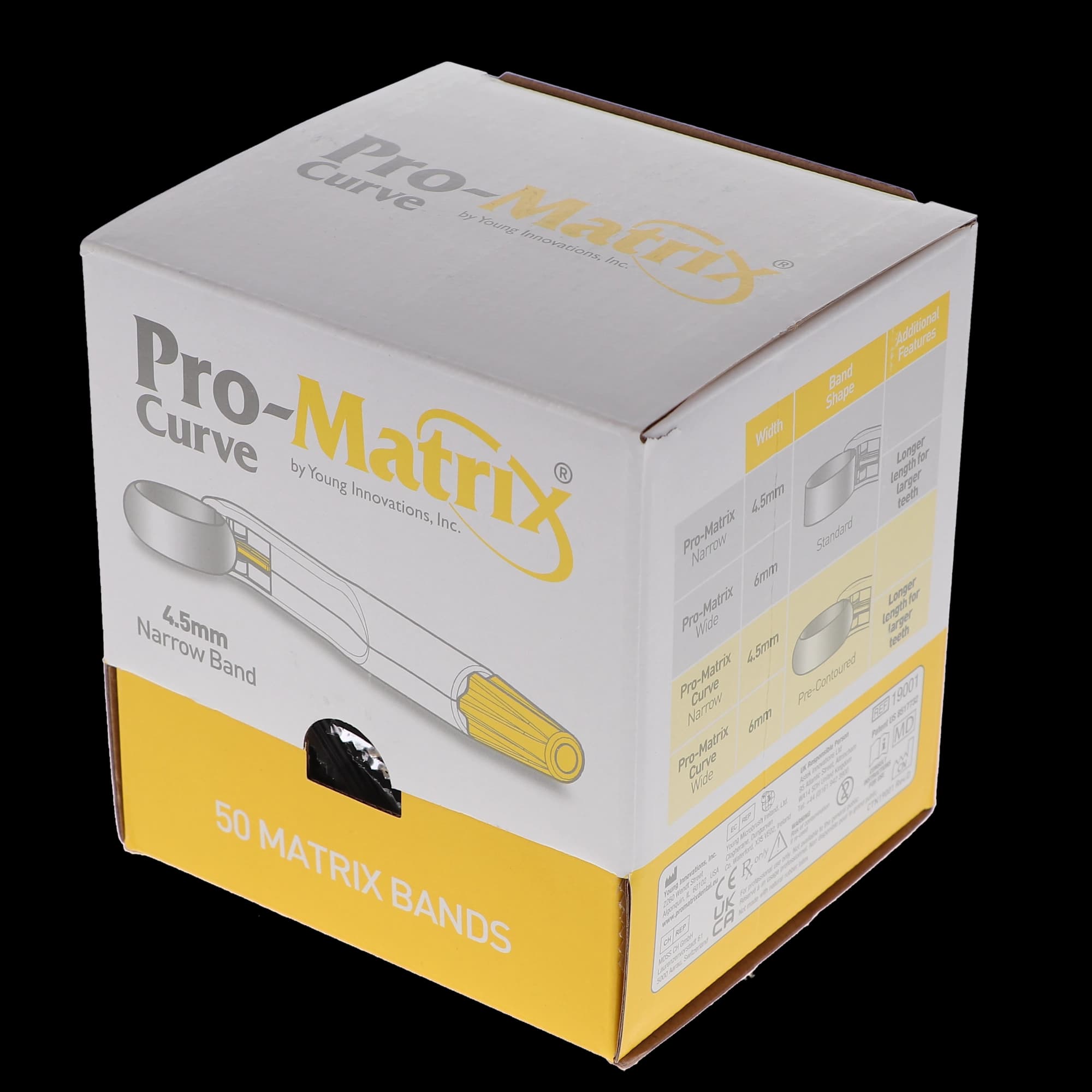Pro-Matrix Curved Contoured Matrix Bands, Narrow, 4.5 mm, Yellow, 50/Pk, 19001 thumbnail 13