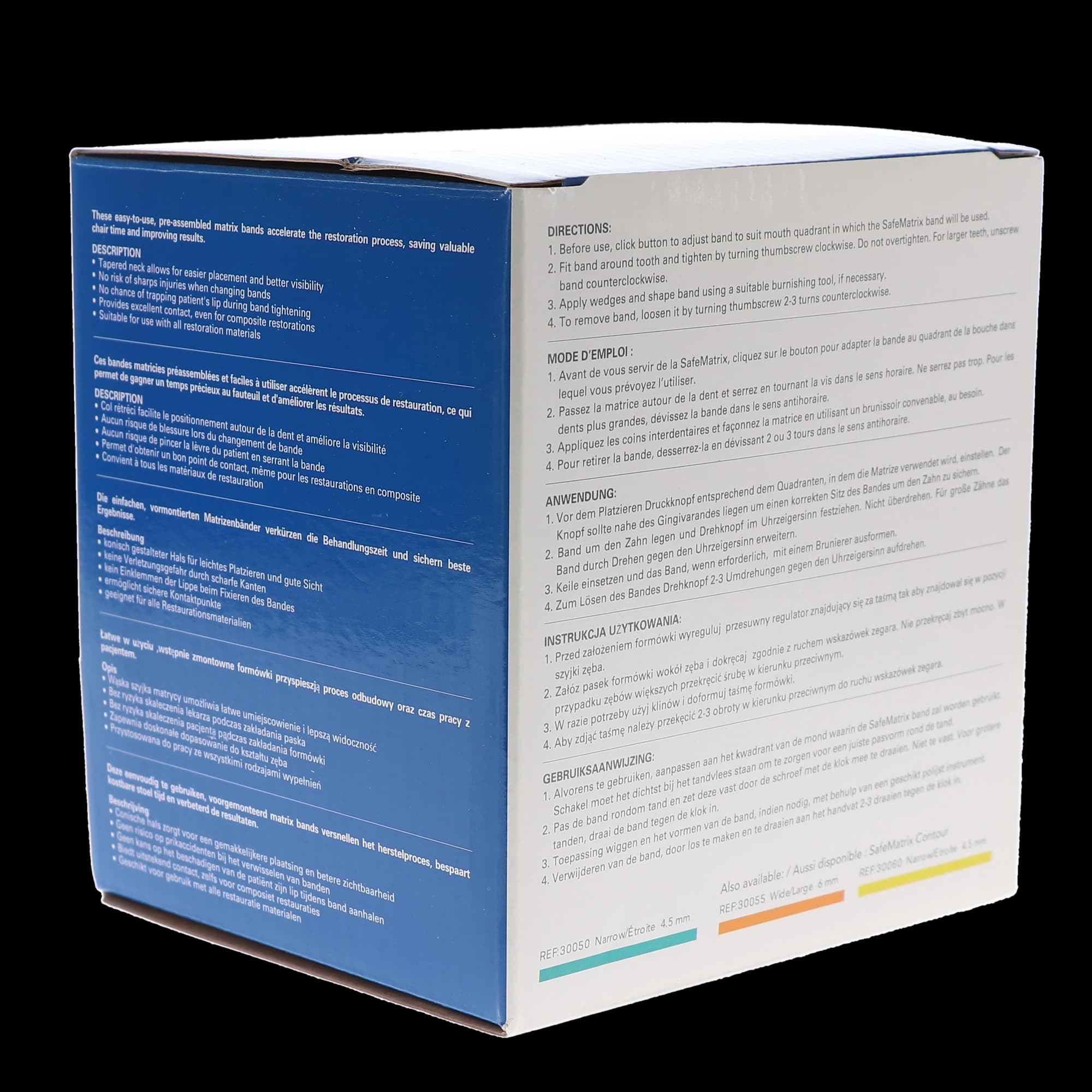 SafeMatrix Single-Use Matrix Bands, Regular Wide 6mm, Blue, 50/Box, 30045 thumbnail 13