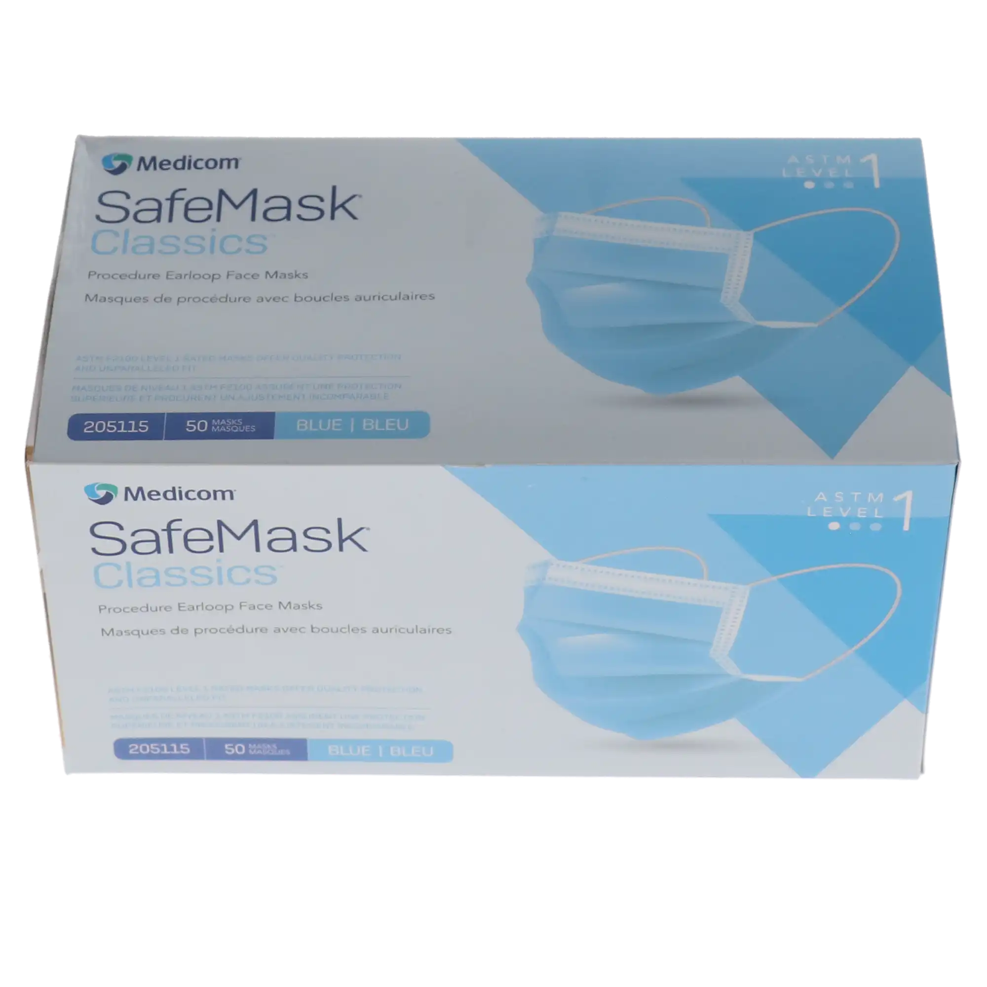 SafeMask® Classics™ Procedure Earloop Face Mask, ASTM Level 1, Blue, 50/Box, 205115 thumbnail 12
