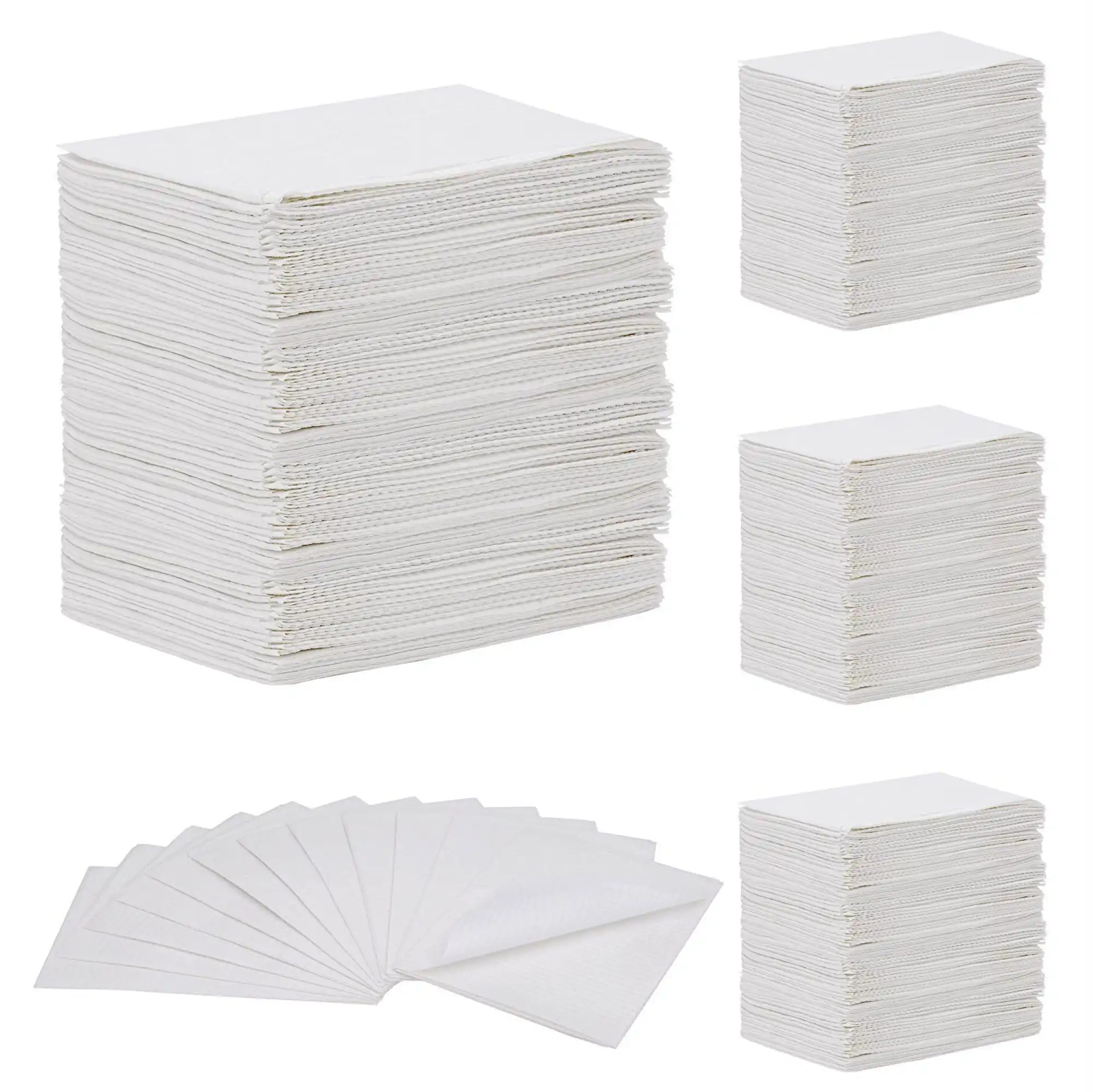 Medicom SafeBasics Dry-Back Plus Dental Bibs, 3-Ply Paper + 1-Ply Poly, White, 13" x 18", 500/Case, 8383 thumbnail 2