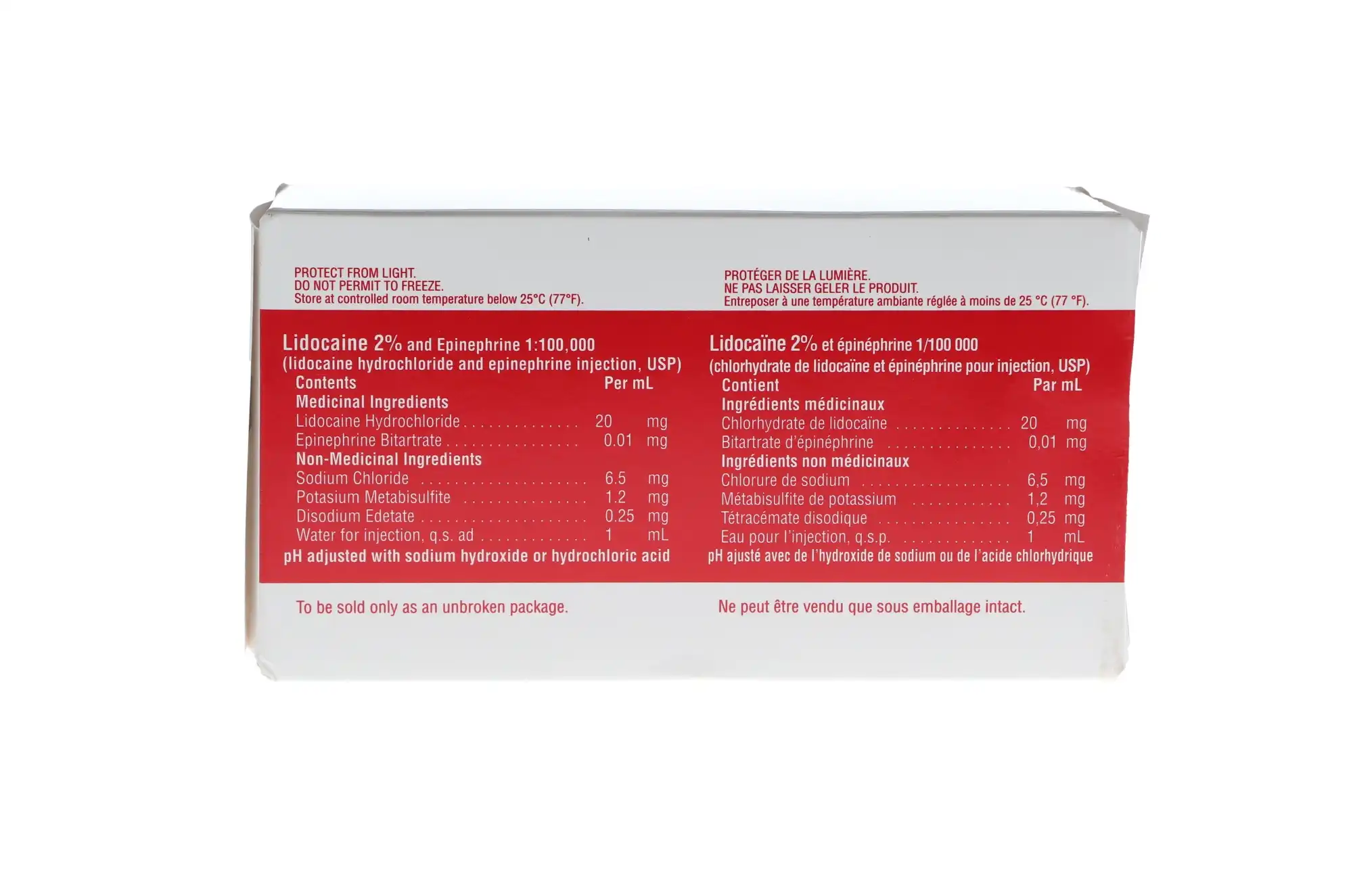 Cook-Waite Lidocaine HCl 2% with Epinephrine 1:100,000, 1.7 mL Cartridges, 50/Box, SEP-99167 thumbnail 3