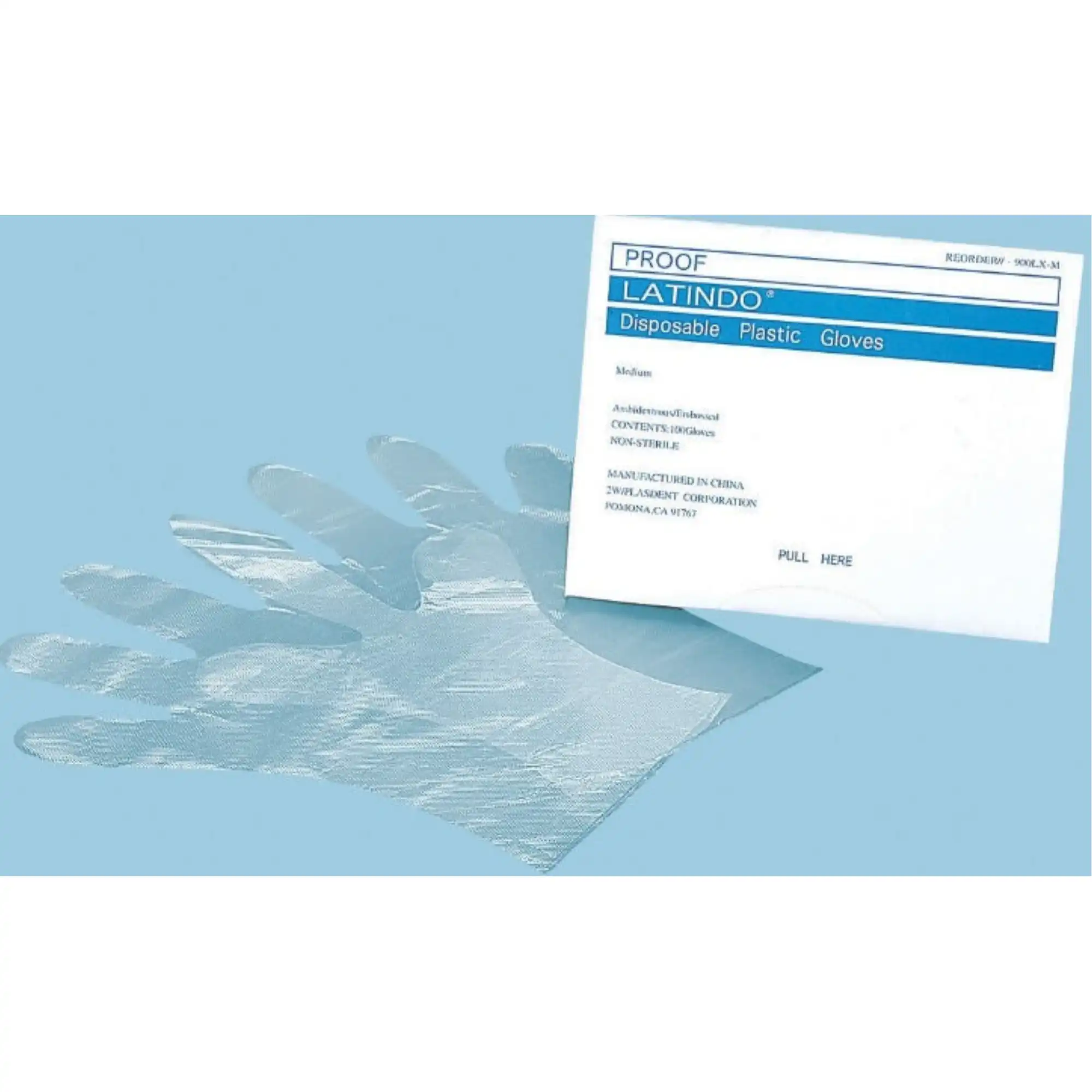 Plasdent Latindo Disposable Plastic Overgloves, Large, Clear, 100/Box, 900LX-L thumbnail 2