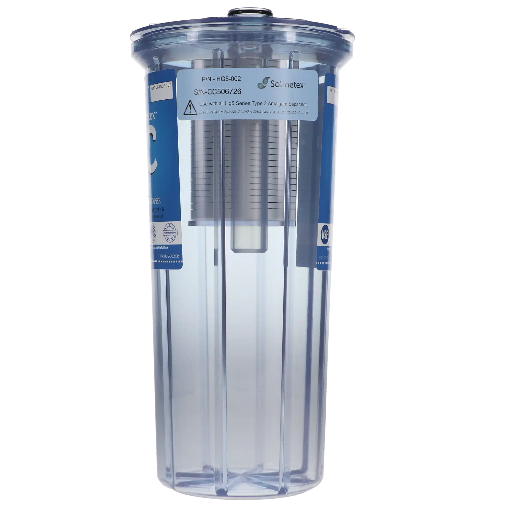 Solmetex Hg5 Legacy Replacement Collection Container with Recycle Kit, HG5-002CR, 1/Each thumbnail 2