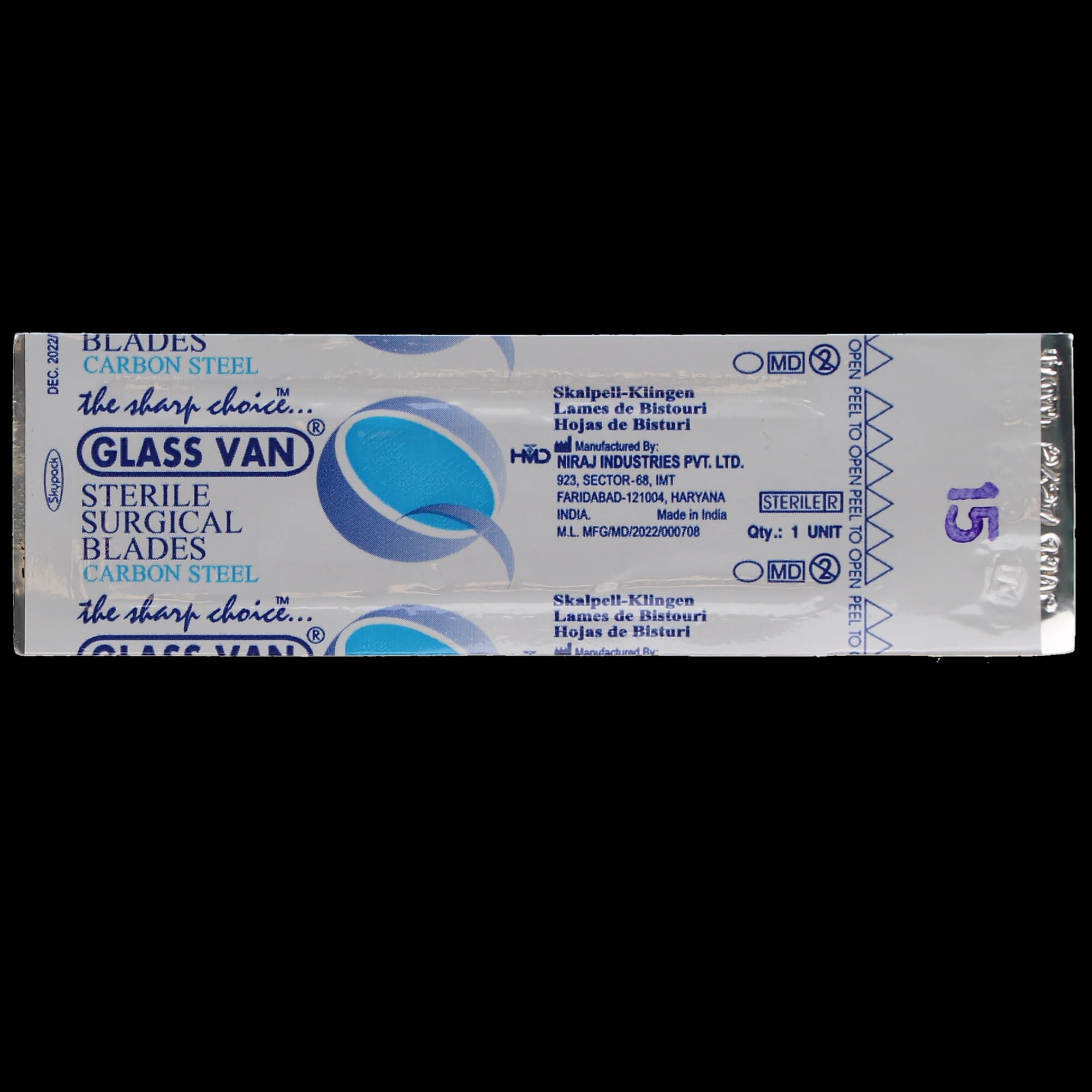 GlassVan #15 Sterile Carbon Steel Surgical Blades, Individually Foil-Wrapped, 100/Box, 2001T-15 thumbnail 13