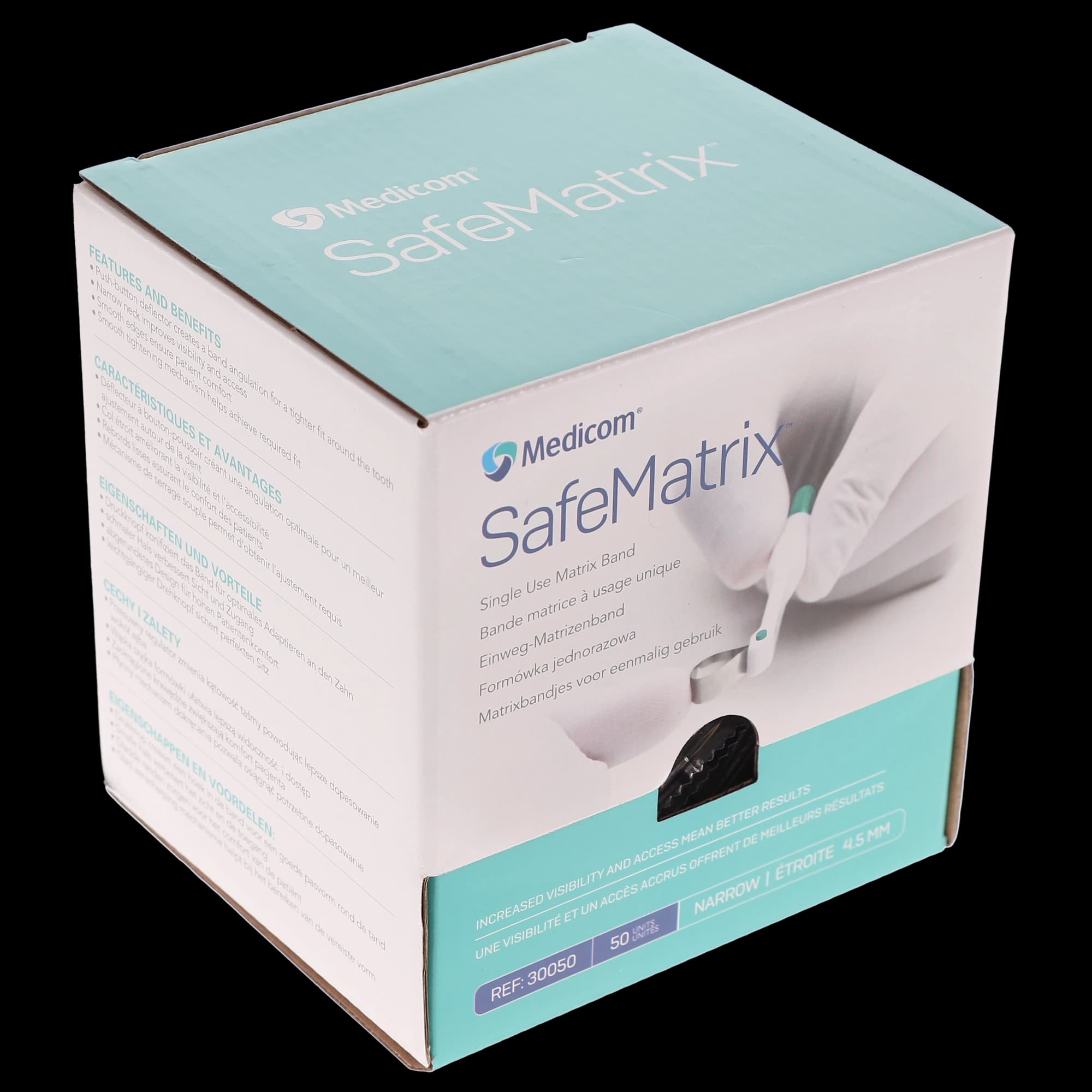 SafeMatrix Single-Use Matrix Bands, Regular Narrow, 4.5mm, Green, 50/Box, 30050 thumbnail 14