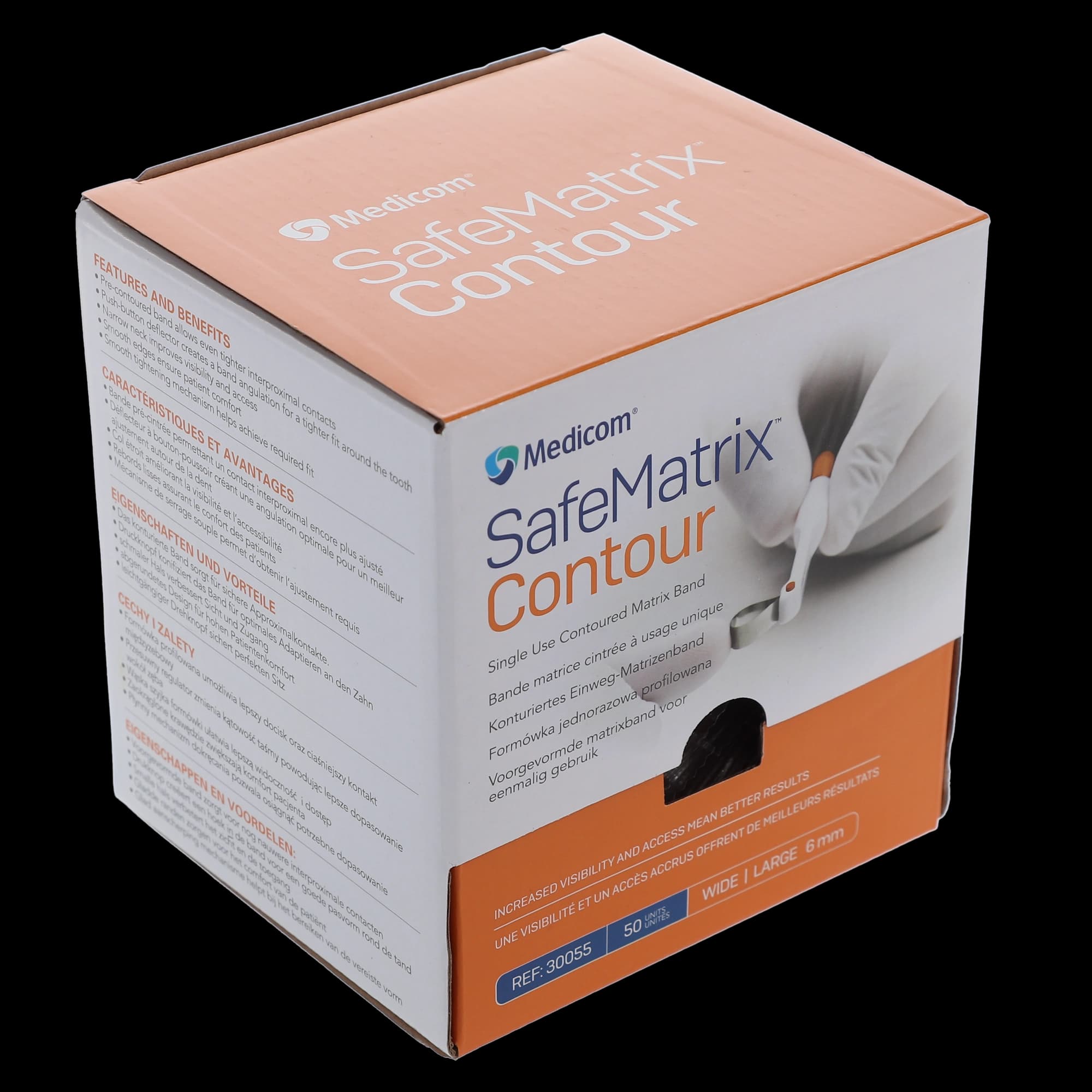 SafeMatrix Contour Single-Use Matrix Bands, Wide 6mm, Orange, 50/Box, 30055 thumbnail 12