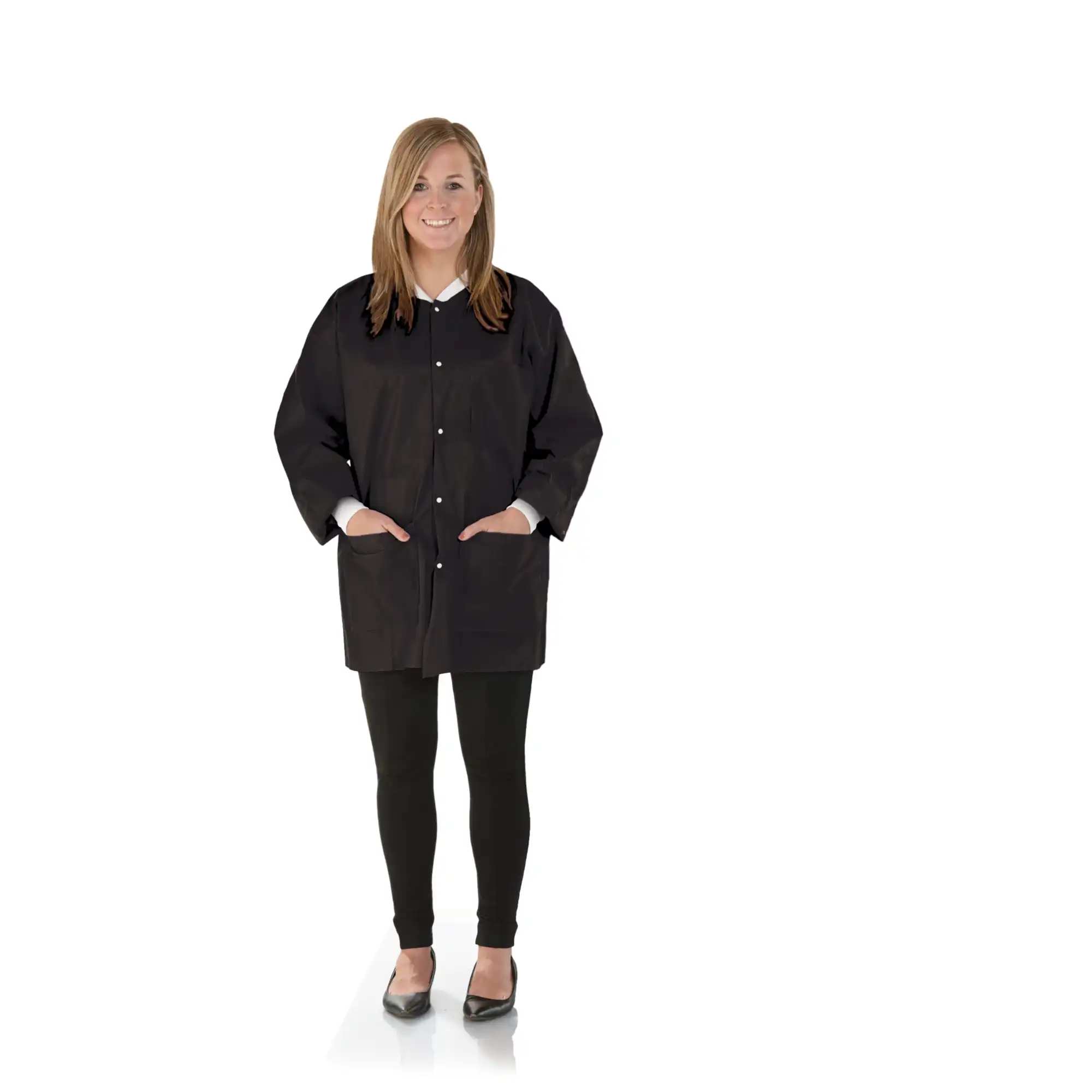 Medicom SafeWear Hipster Jacket, Small, Tropical Teal, SMS, Fluid Resistant, 3 Pockets, 12/Pk, 8115A thumbnail 8