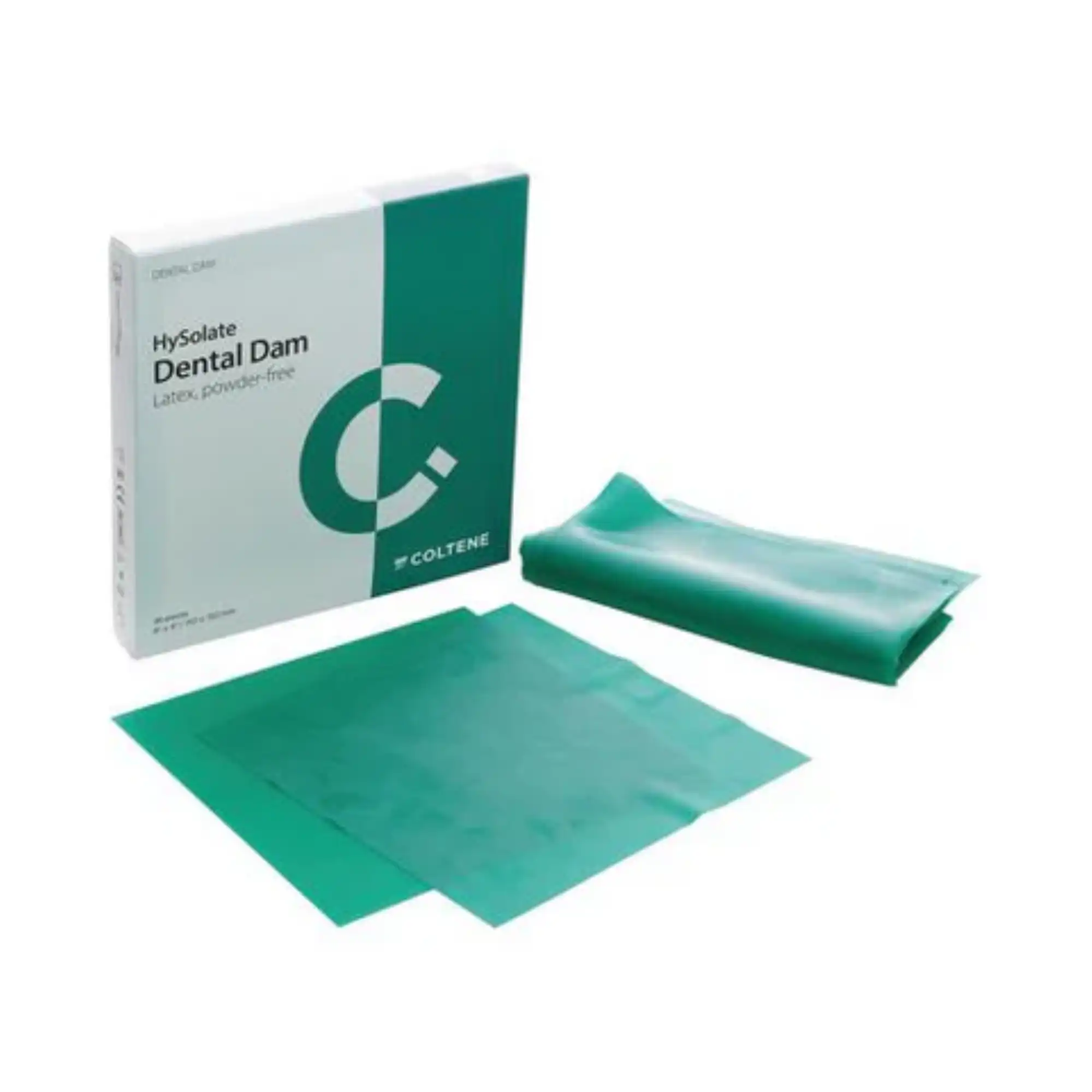 HySolate Latex Dental Dam, Green, Thin, 5" x 5" (127 x 127 mm), 52/Box, 60034414 thumbnail 2