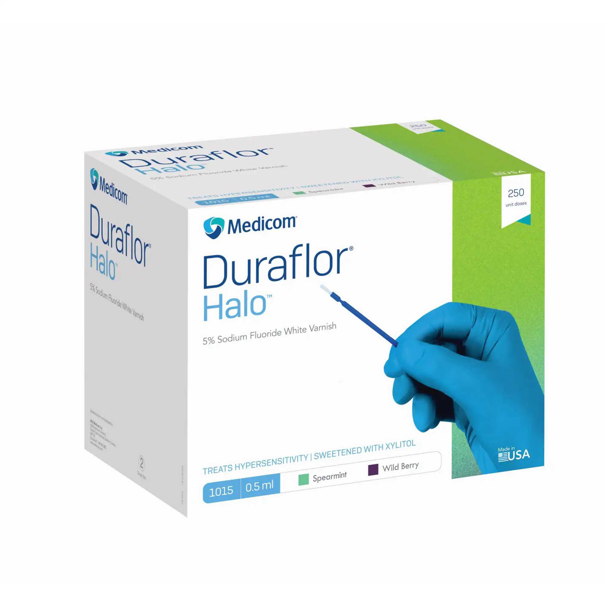 Duraflor Halo 5% Sodium Fluoride White Varnish, Wild Berry, 0.5 mL Unit Dose, 250/Box, 1015-WB250 thumbnail 4