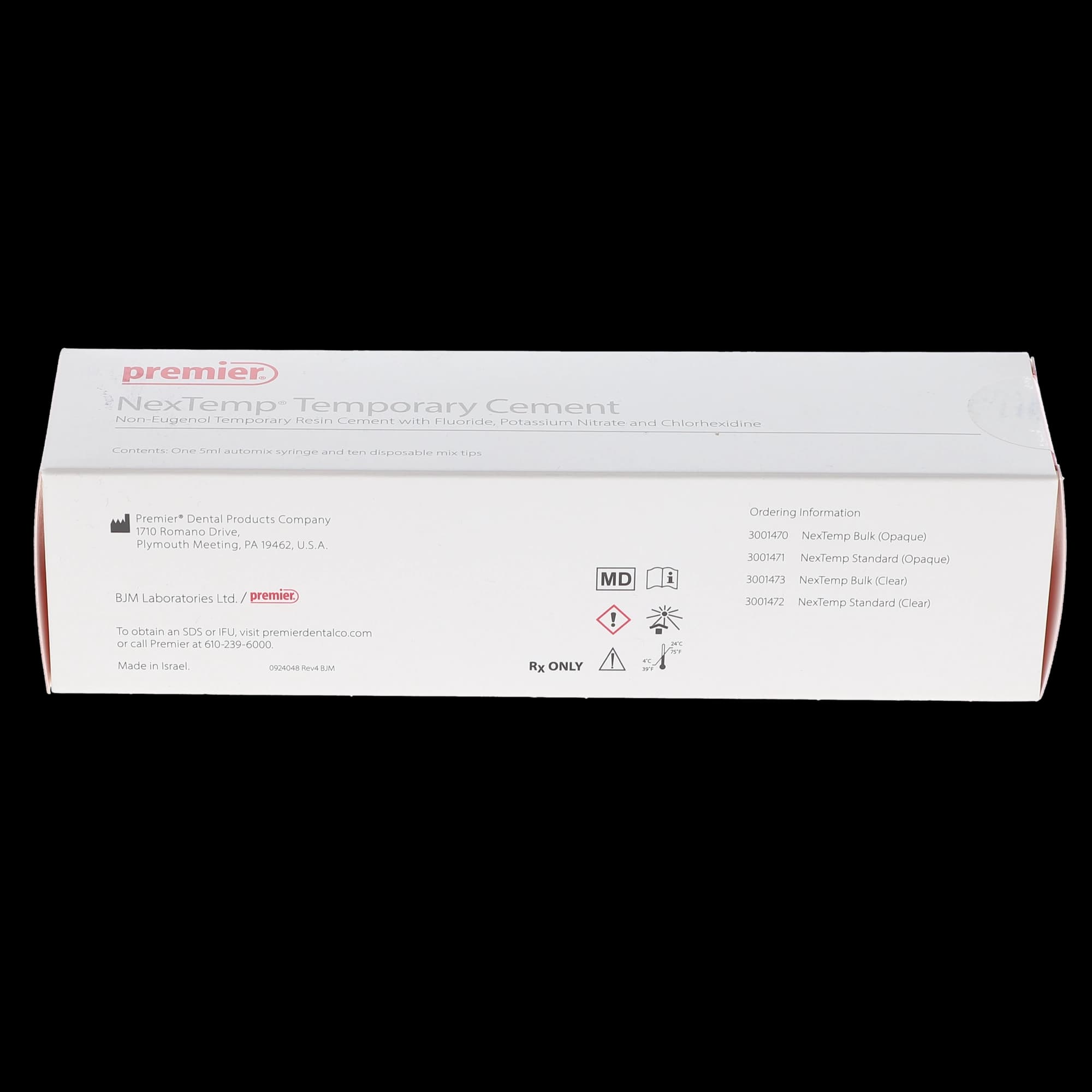 Premier NexTemp Temporary Cement Standard Kit, Opaque, 5 mL Syringe with 10 Mixing Tips, 3001471 thumbnail 12