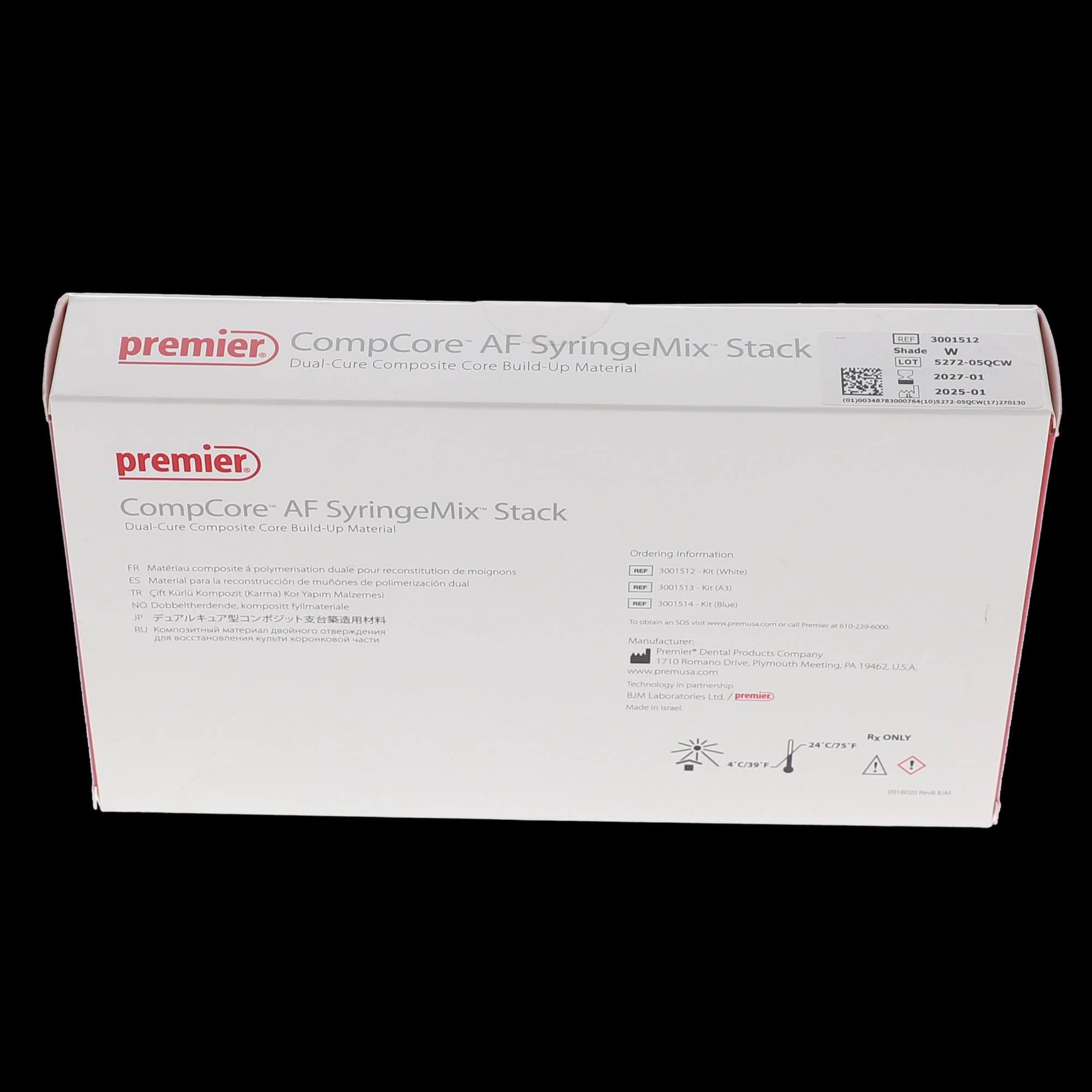 CompCore AF SyringeMix Stack Dual-Cure Core Build-Up Material, White, 2 x 9 g Syringes, 3001512 thumbnail 14