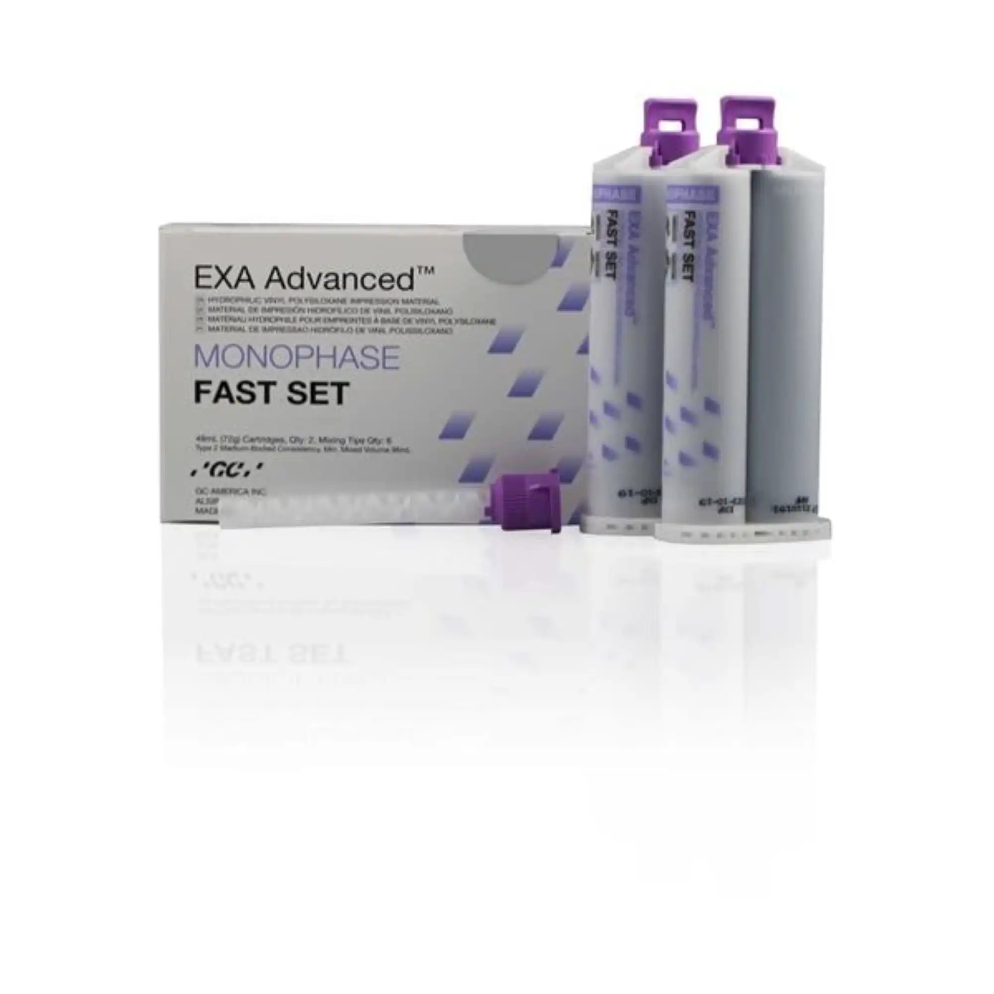 EXA Advanced VPS Impression Material, Monophase, Fast Set, 48 mL Cartridge Refill with Mixing Tips, 2/Pack, 137112 thumbnail 2