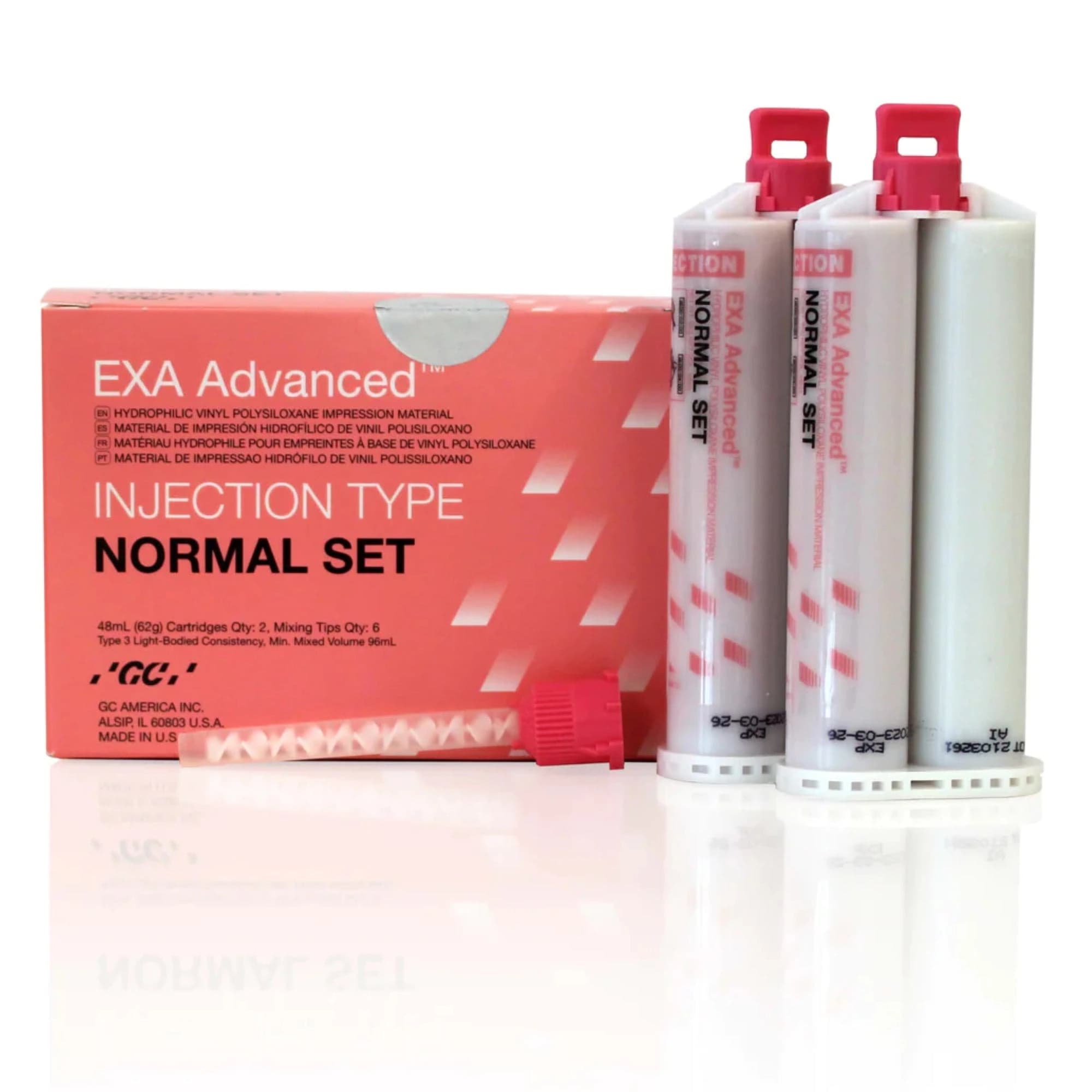 EXA Advanced VPS Impression Material, Injection (Light Body), Normal Set, 48 mL Cartridges, 2/Pk, 137119 thumbnail 2