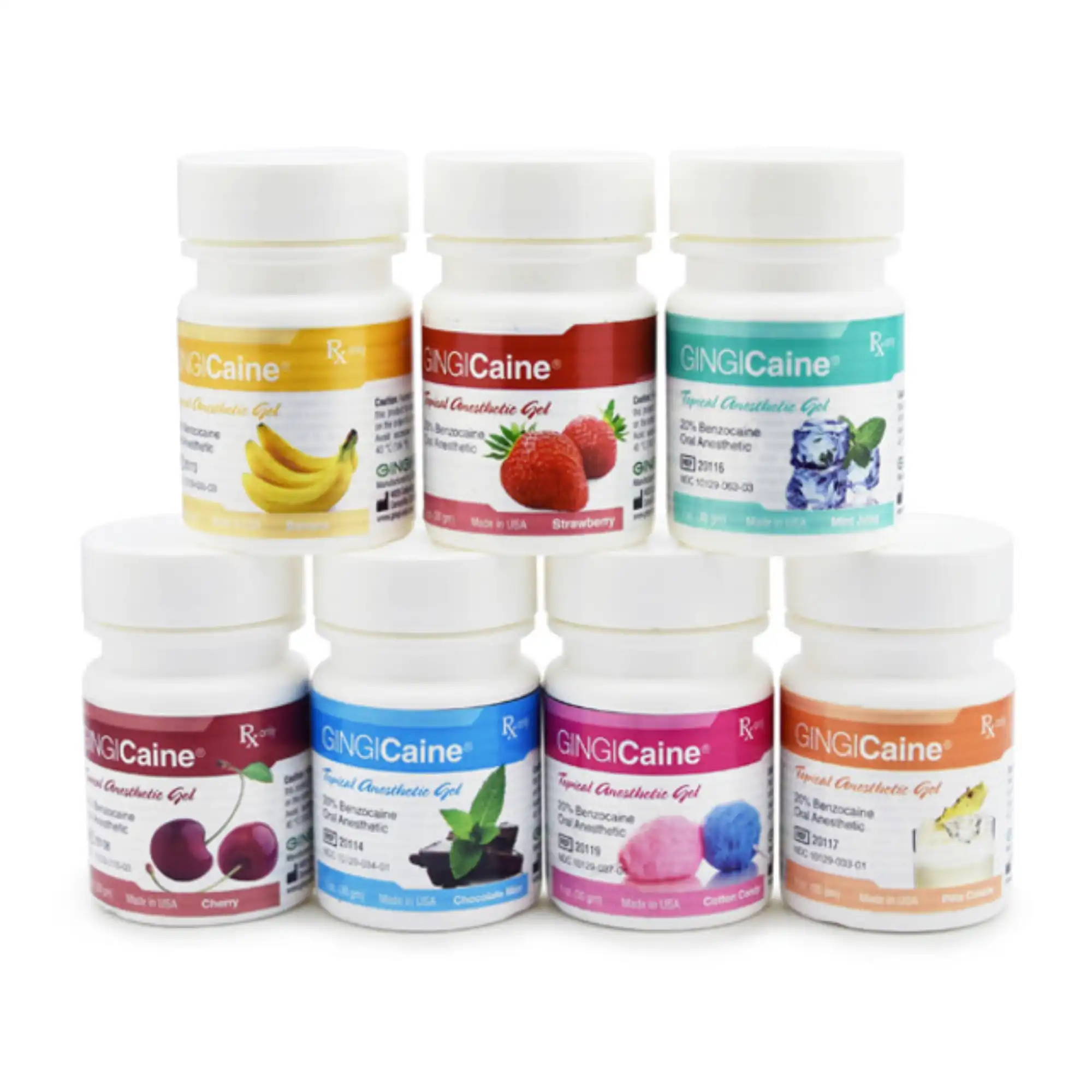 Gingi-Pak GINGICaine Topical Anesthetic Gel, 20% Benzocaine, Variety Pack (6 x 1 oz Jars), 20111 thumbnail 5
