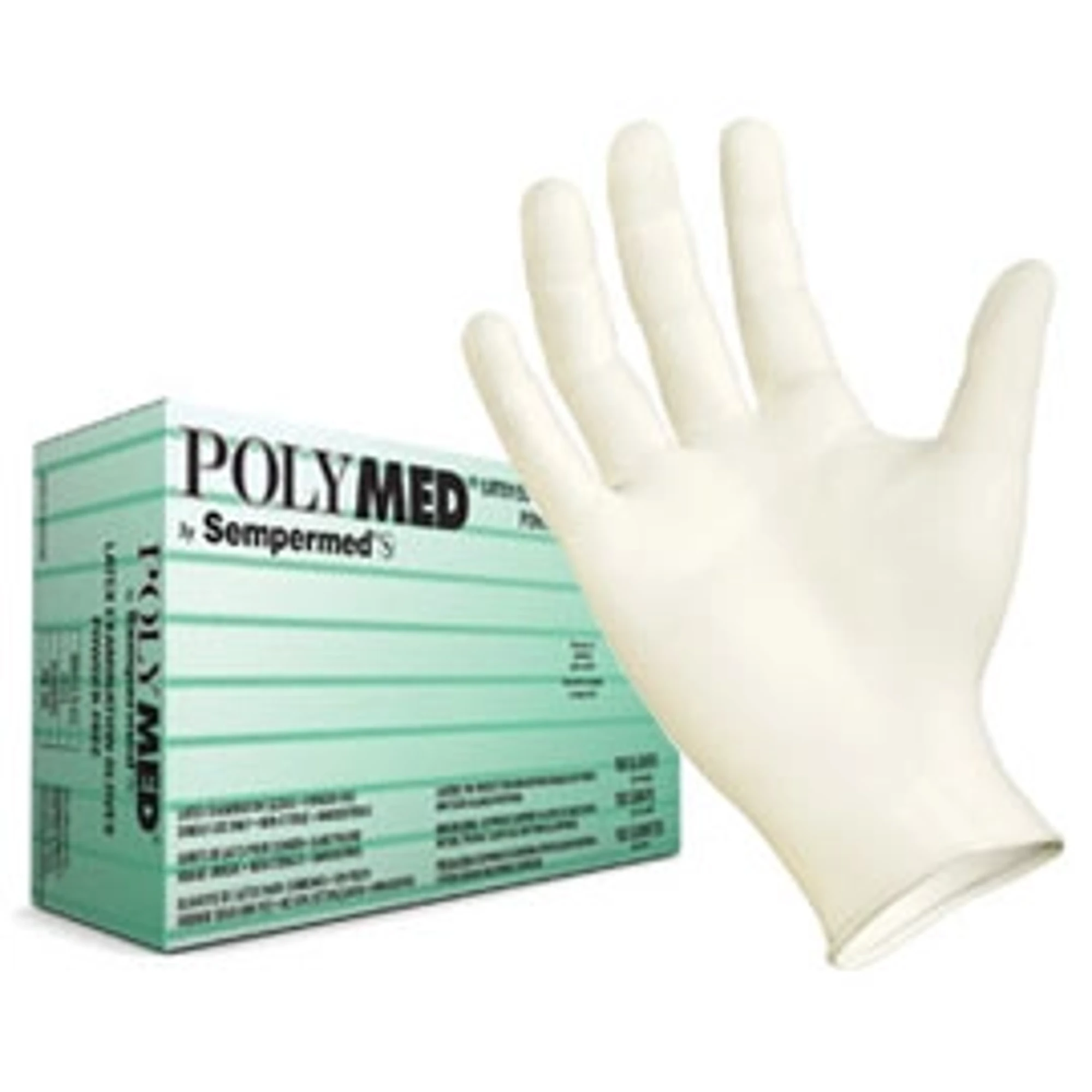 Sempermed Polymed Powder-Free Latex Exam Gloves, Small, Natural White, 100/Bx, PM102 thumbnail 7