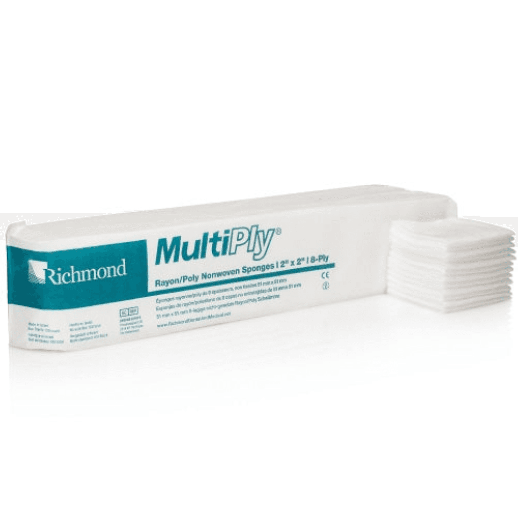 Richmond MultiPly Rayon/Poly Nonwoven Sponges, Non-Sterile, 2" x 2", 8-Ply, 3000/Case, 300637 thumbnail 2