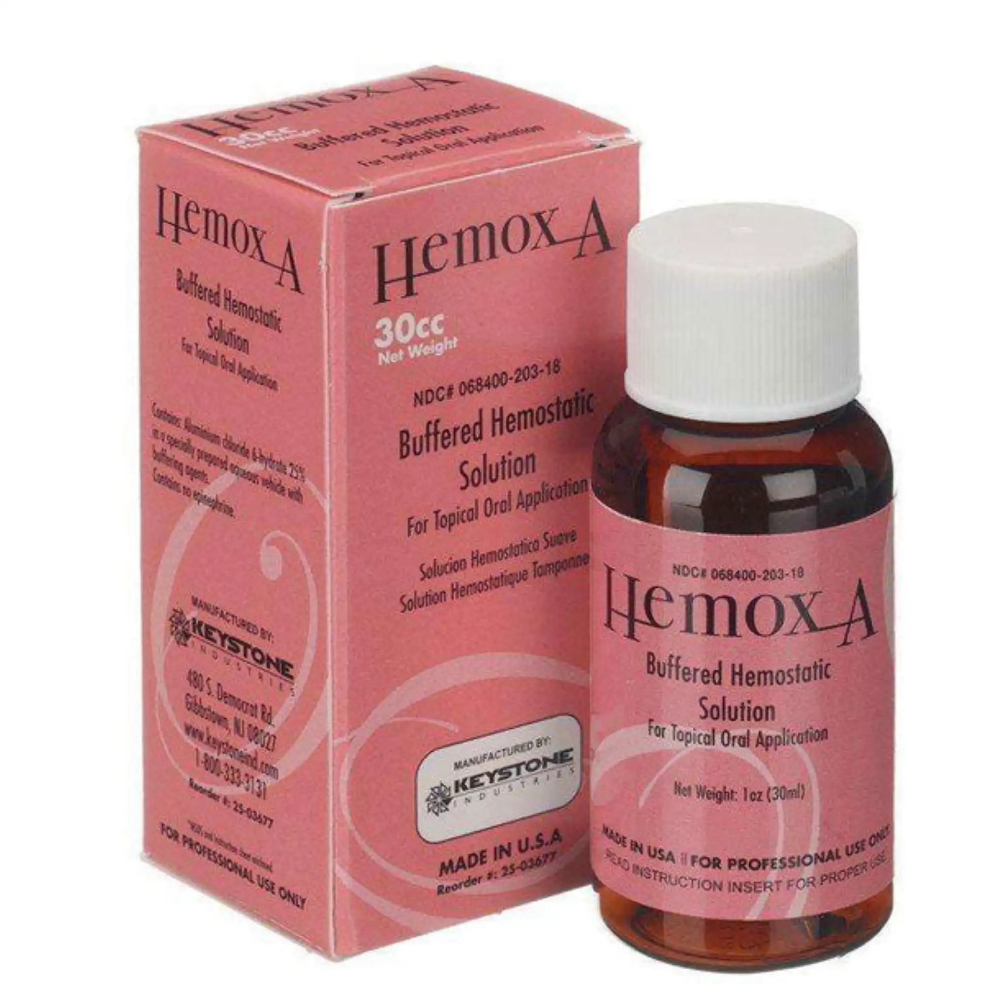 Keystone Hemox-A Buffered Hemostatic Solution, 25% Aluminum Chloride, 1 oz Bottle, 25-03677 - Keystone - Hemox-A Hemostatic Solution 1oz - Image 1
