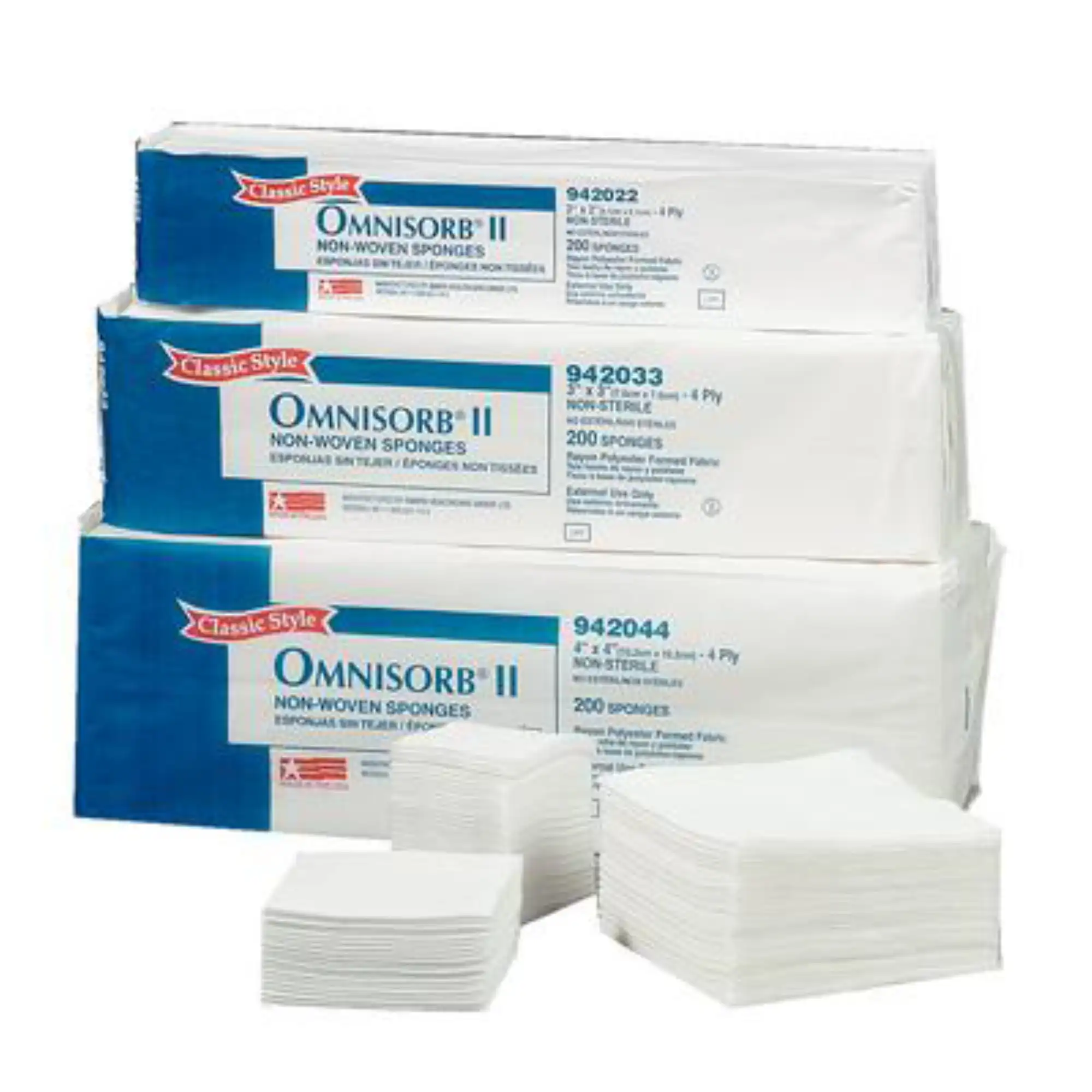 Tidi Omnisorb II Non-Woven Sponges, 3" x 3", 4-Ply, Non-Sterile, Closed Weave, 4000/Case, 942033 thumbnail 2