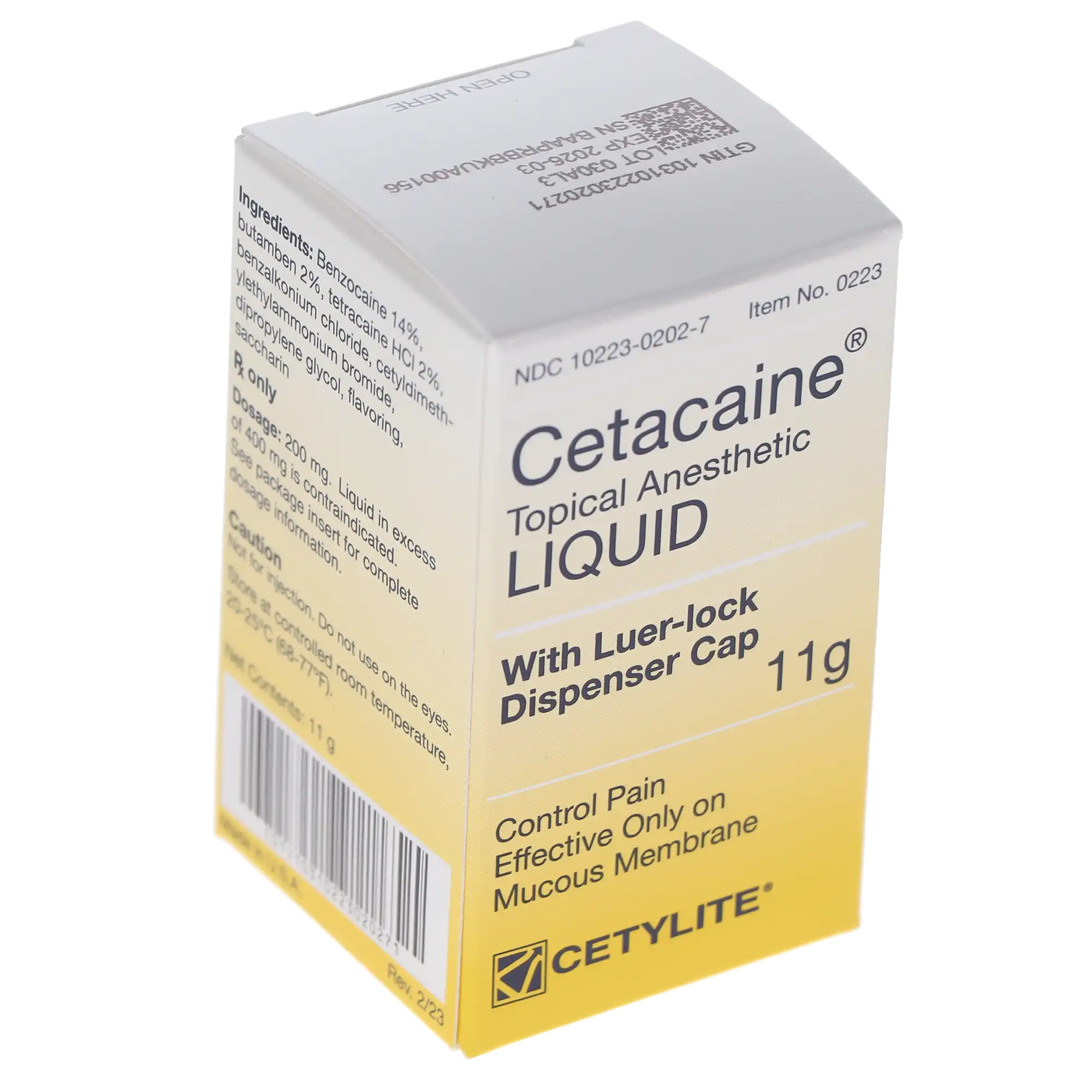 Cetacaine Topical Anesthetic Liquid, 11 g Bottle, 0223 thumbnail 5