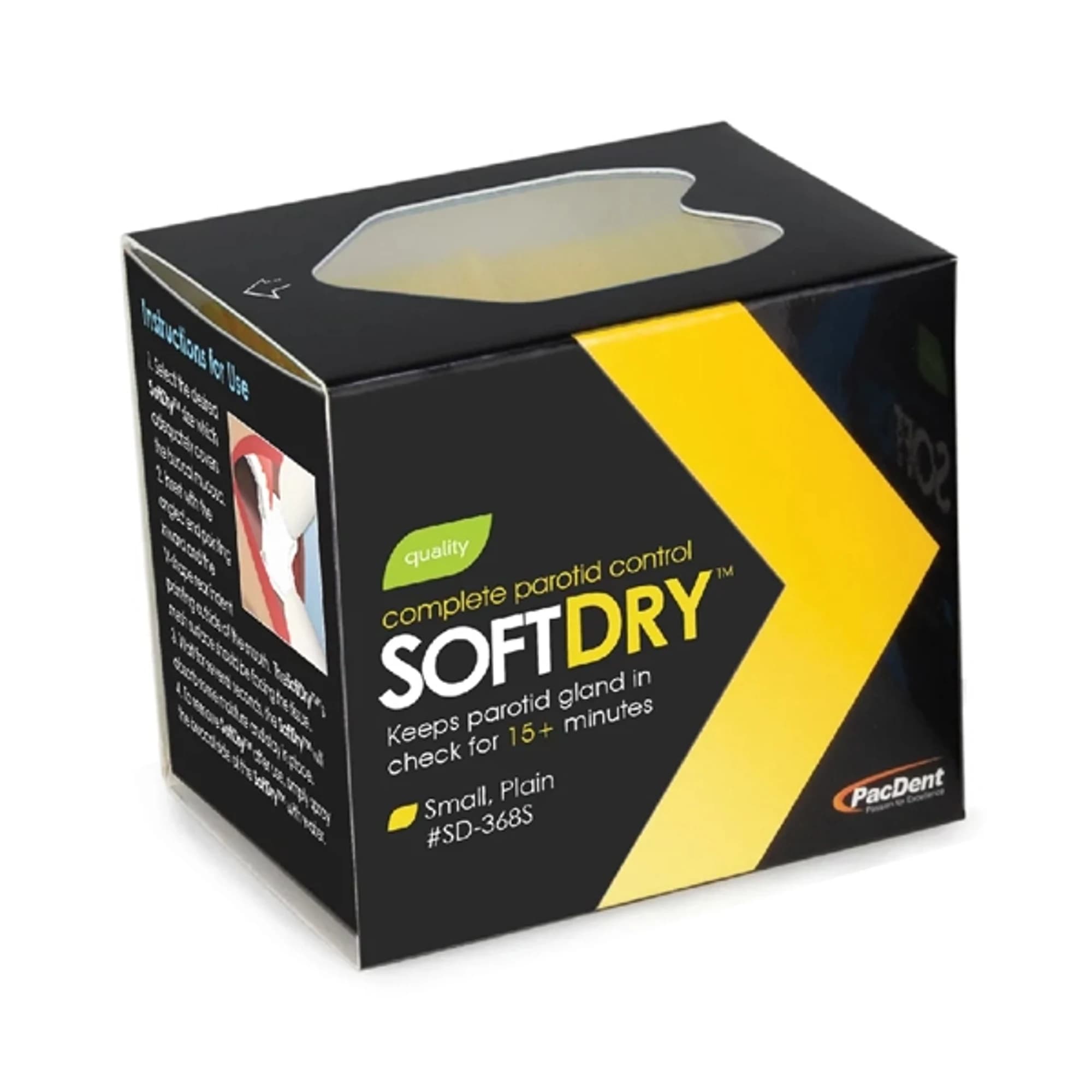 Pac-Dent SoftDry Cotton Roll Substitute, Small Child, Yellow, 50/Pk, SD-368S - SoftDry Cotton Roll Subsitute Small Child 50/Pk - Image 1