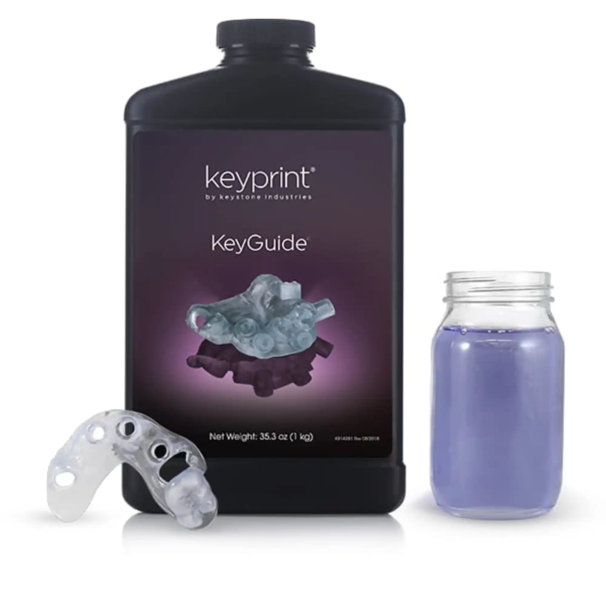 Keystone KeyPrint KeyGuide Biocompatible 3D Printing Resin, Clear, 1 kg Bottle, 4220001 thumbnail 4