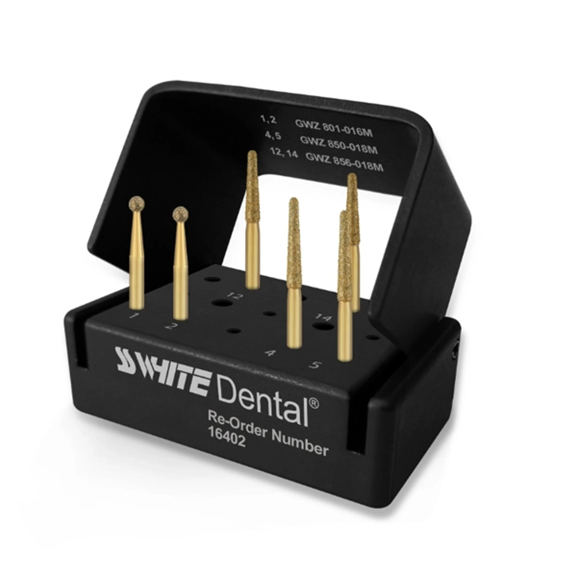 SS White Great White Z Master Zirconia Crown Removal Kit, 6 Burs, 16402 - Zirconia Crown Removal Kit, 16402 - Image 1