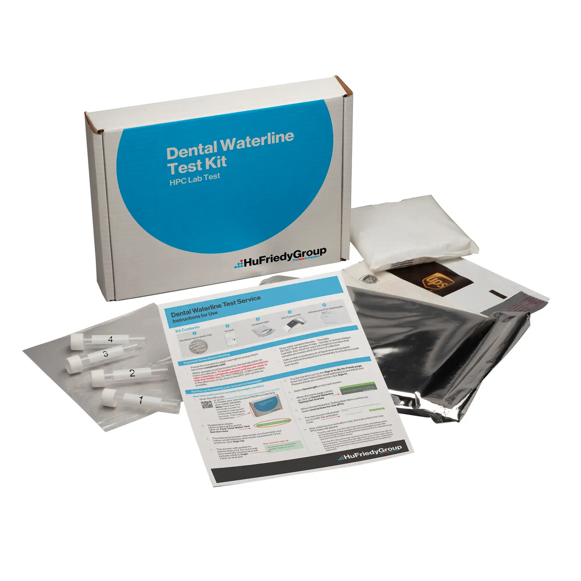 Hu-Friedy Dental Waterline Test Kit, HPC Lab Test, Mail-In, 4 Vials, IMS-2004 thumbnail 2