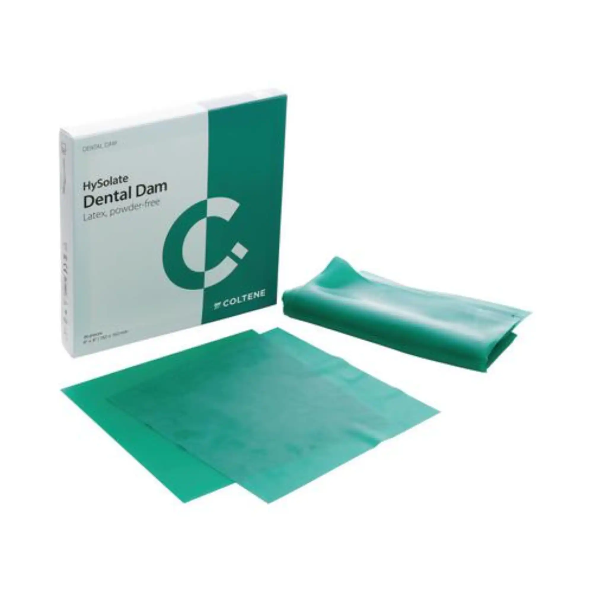 HySolate Latex Dental Dam, 5" x 5", Heavy Gauge, Green, Unflavored, Unscented, 52/Box, 60034416 thumbnail 2