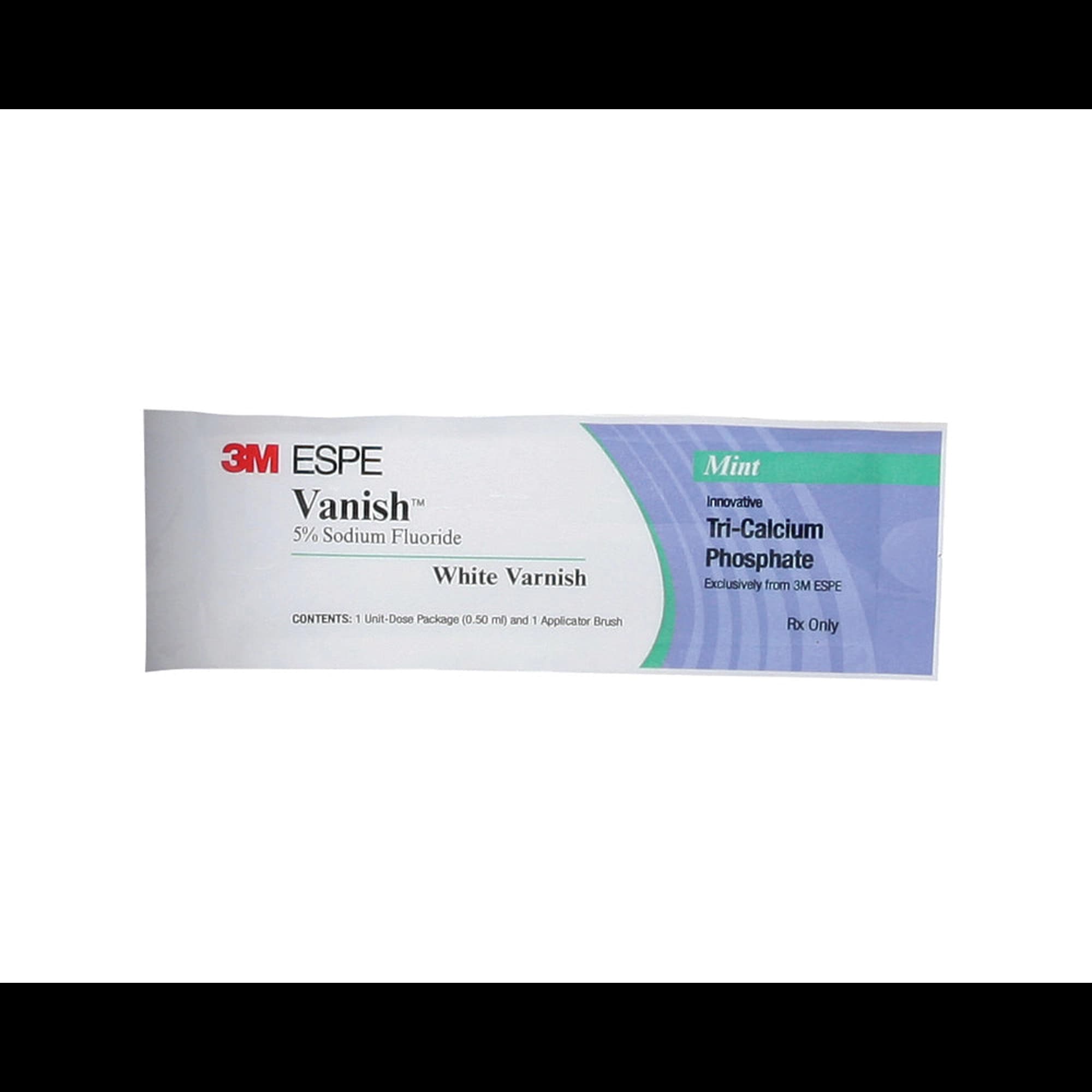 3M (Solventum) Vanish 5% Sodium Fluoride White Varnish with TCP, Mint Flavor, 0.5 mL Unit Dose, 1000/Pk, 12151M thumbnail 2