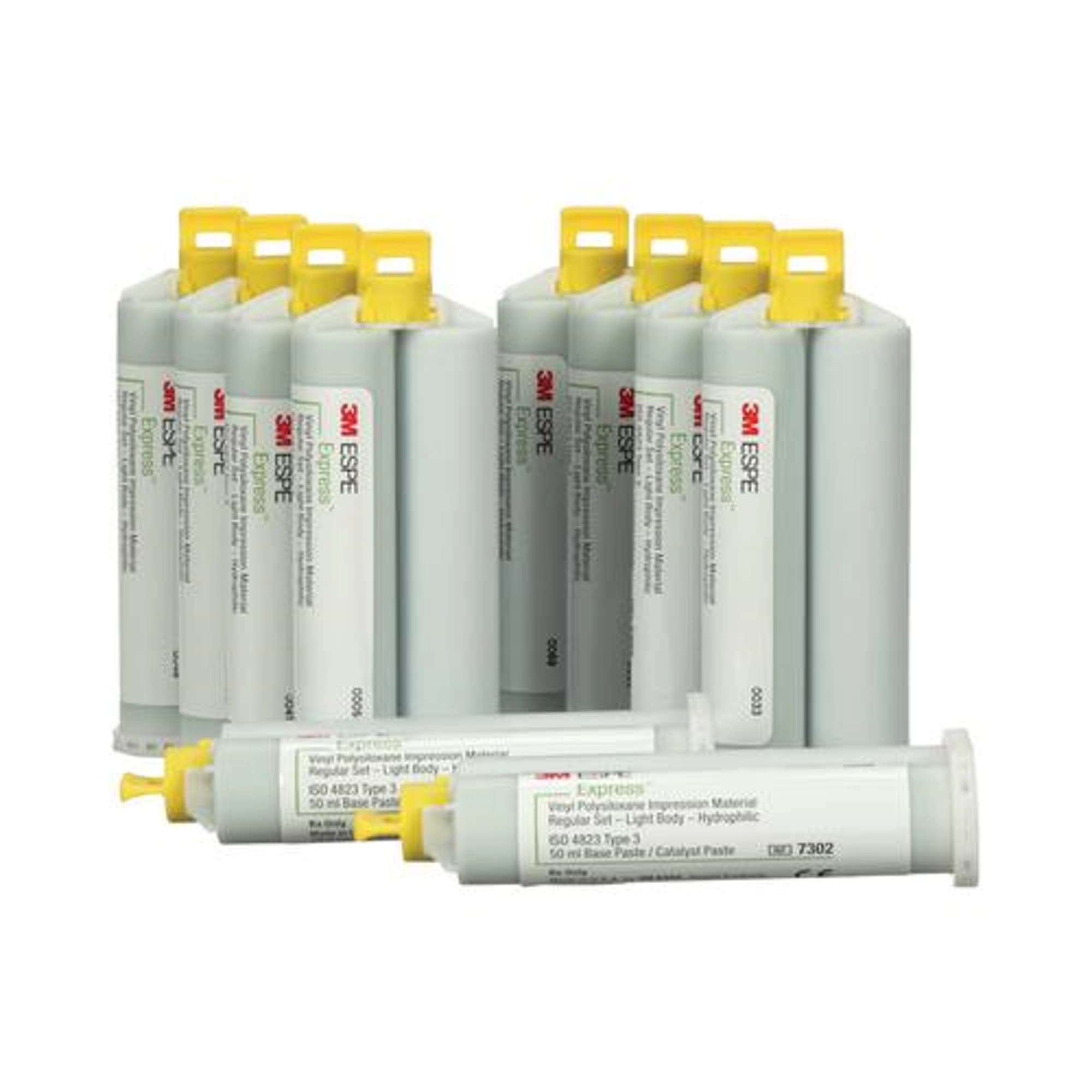 3M Express VPS Impression Material, Light Body, Regular Set, Green, Bulk Pack, 50 ml Cartridges, 10/Pk, 7302T thumbnail 2