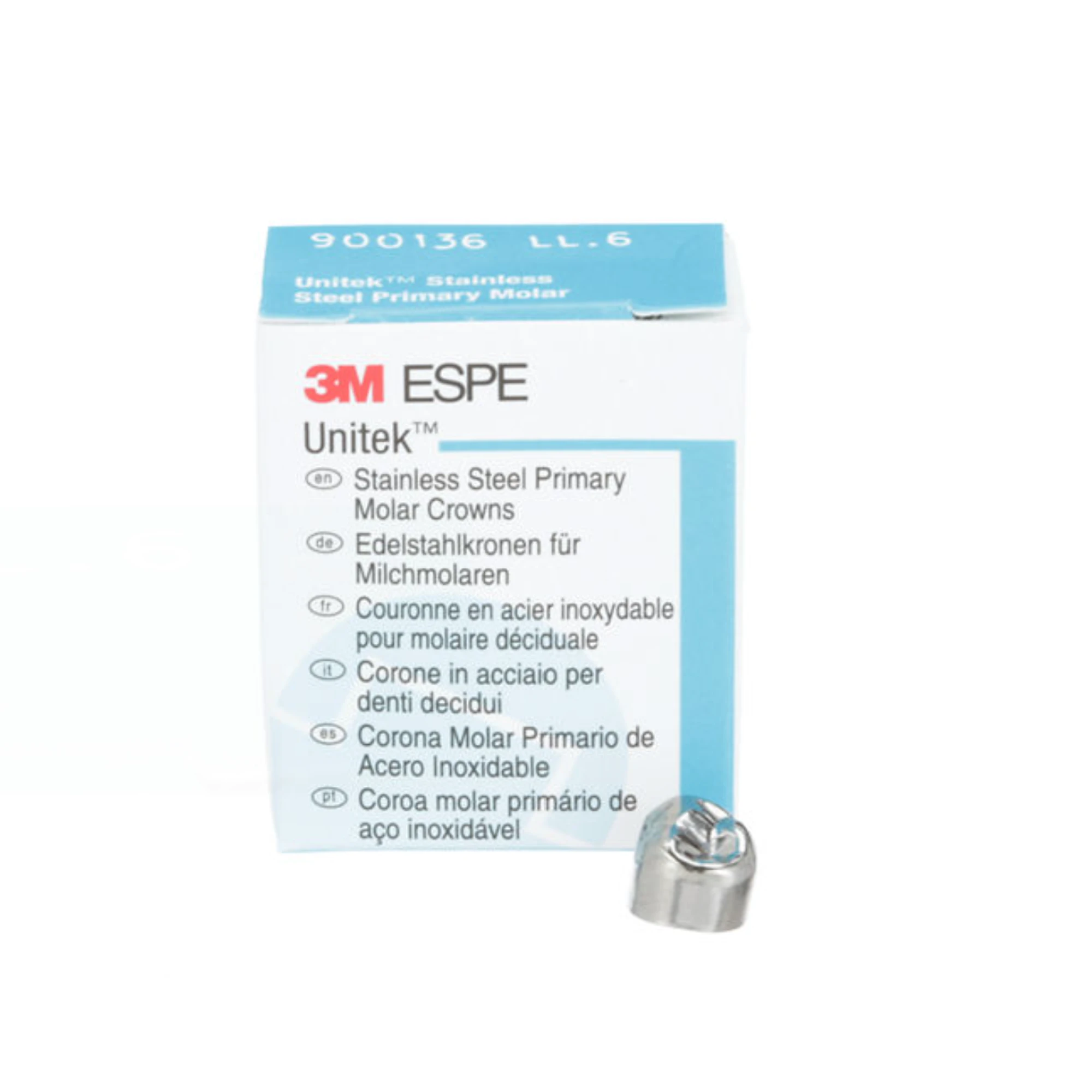 3M Unitek Stainless Steel Primary Molar Crown, Lower Left First Molar, Size 6 (LL6), 5/Box, 900136 thumbnail 7
