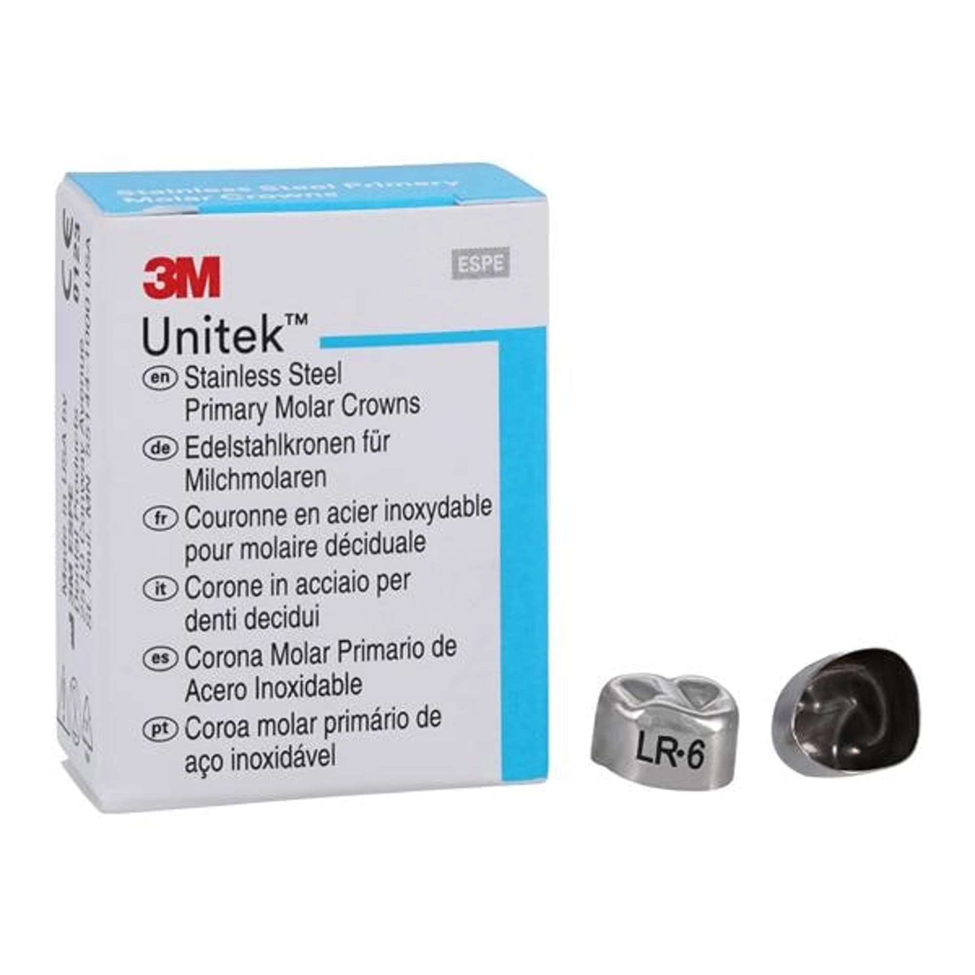 3M Unitek Stainless Steel Primary Molar Crown, First Primary Molar, Lower Right, Size 6 (LR6), 5/Pk, 900146 thumbnail 7