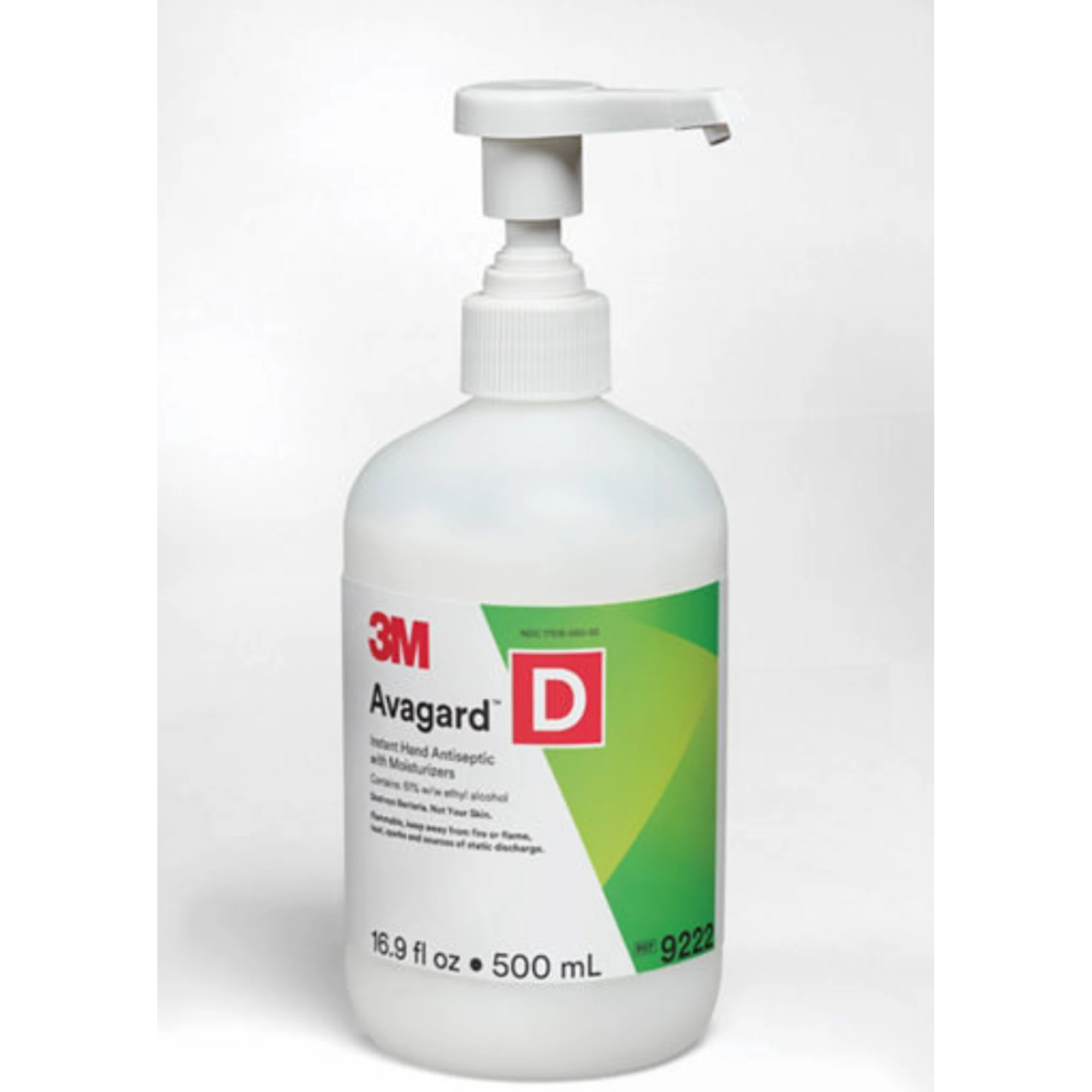 3M Avagard D Instant Hand Antiseptic with Moisturizers, 61% Ethyl Alcohol, Fragrance Free, 16 oz (500 mL) Pump Bottle, 9222 thumbnail 4