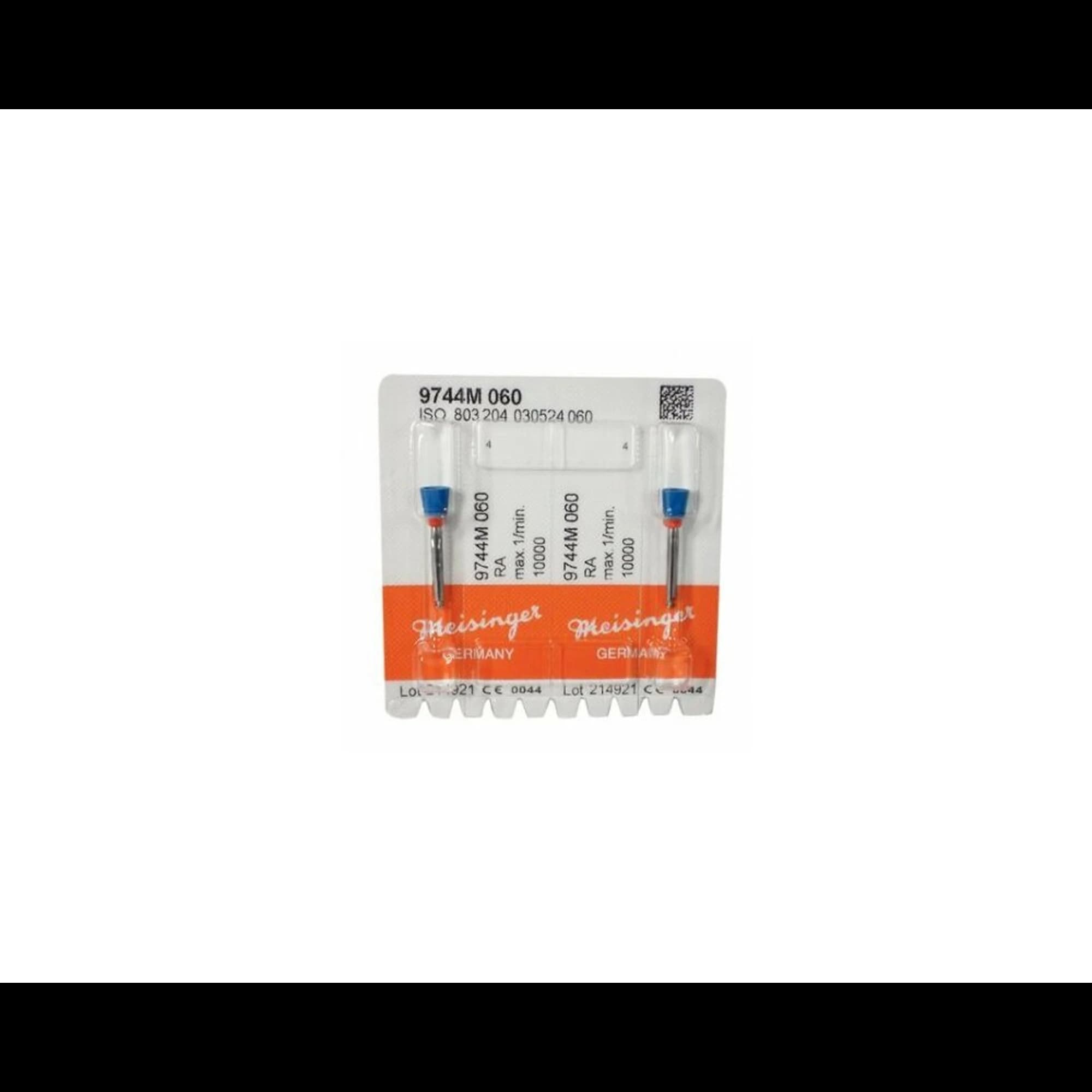 Meisinger Diamond Flexible Polisher Cup, Medium Grit, Blue/Orange, RA (Right Angle), 6.0mm Head, 2/Pk, 9744M-060-RA-BL/O thumbnail 3